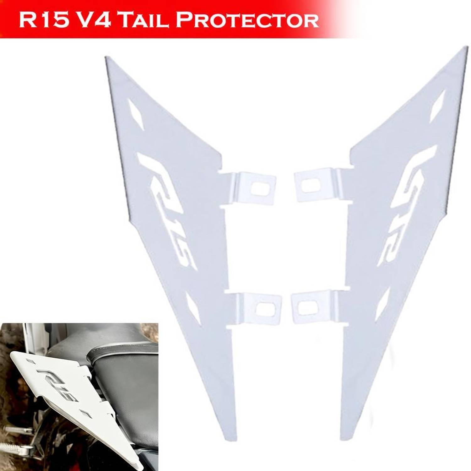 ASRYD Motorcycle R15M V4 Tail Protector Body Cover Steel Frame Guard White Bike Fairing Kit