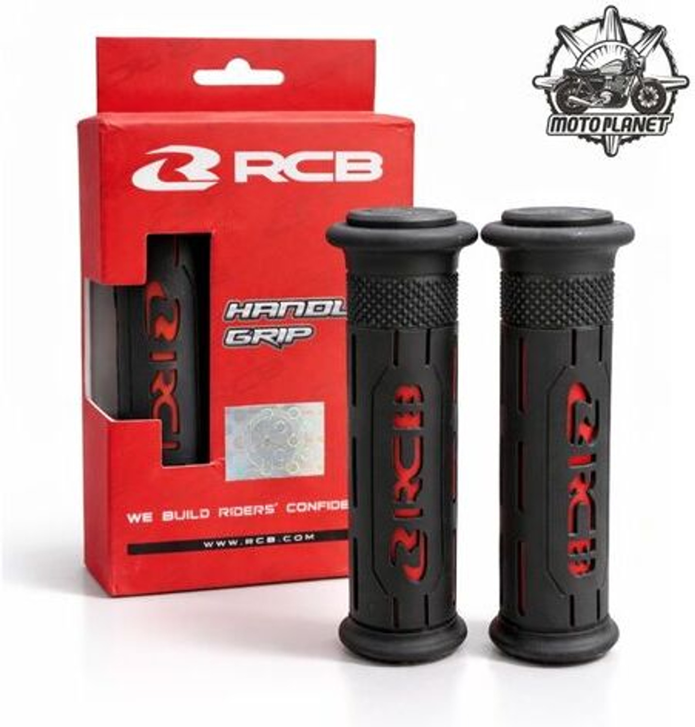 Image of MOTO PLANET MPD-RC.B Handle Grip HG77 01HG018B (2 Tone Black /Red) Anti-Slip Handle Bar Grip For Universal For Bike Universal For Bike