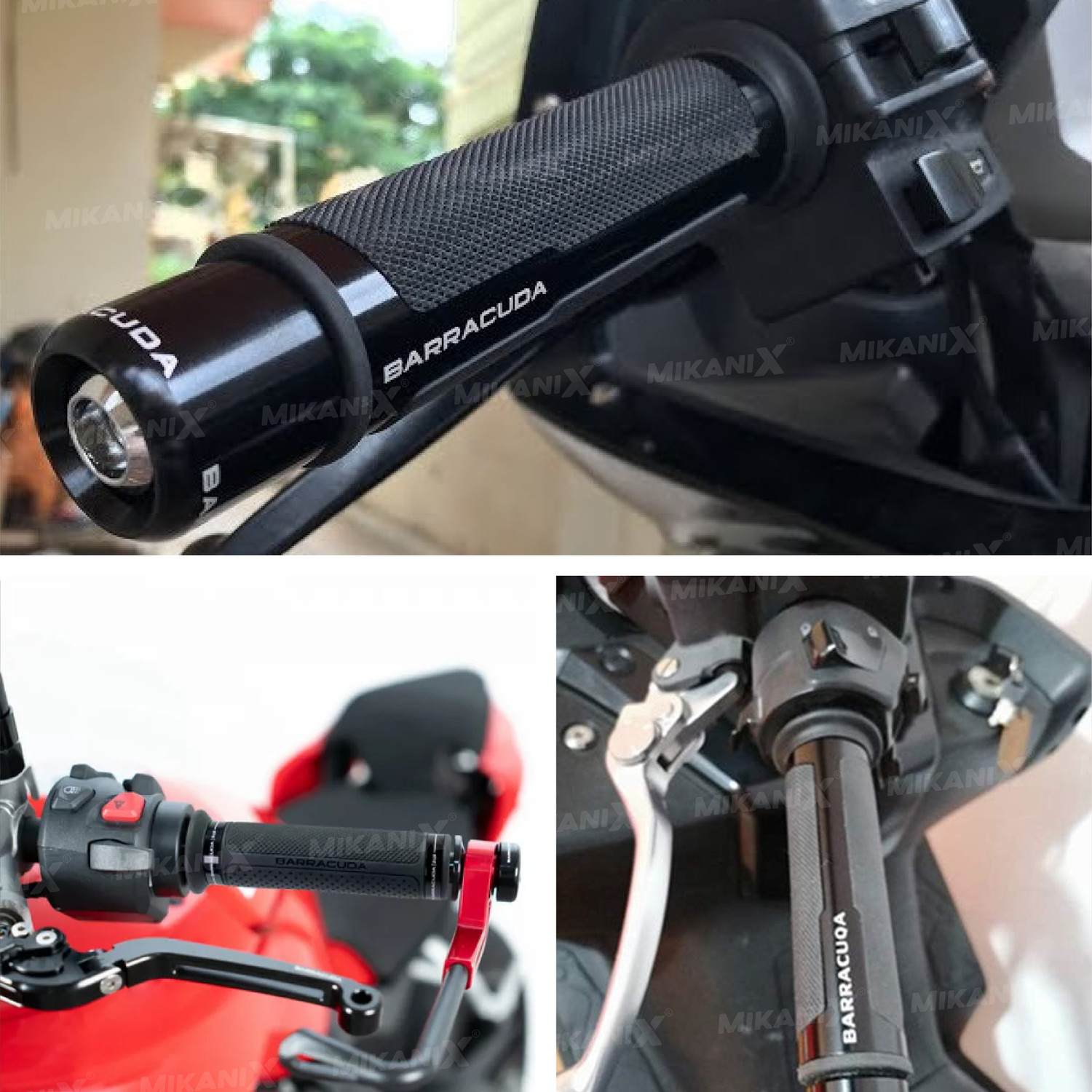 Image of OBEROI'S TRADERS Barracuda Handle Grip with Metal Handlebar Ends with Aluminum Insert for Bikes Handle Bar Grip For Universal For Bike Universal For Bike
