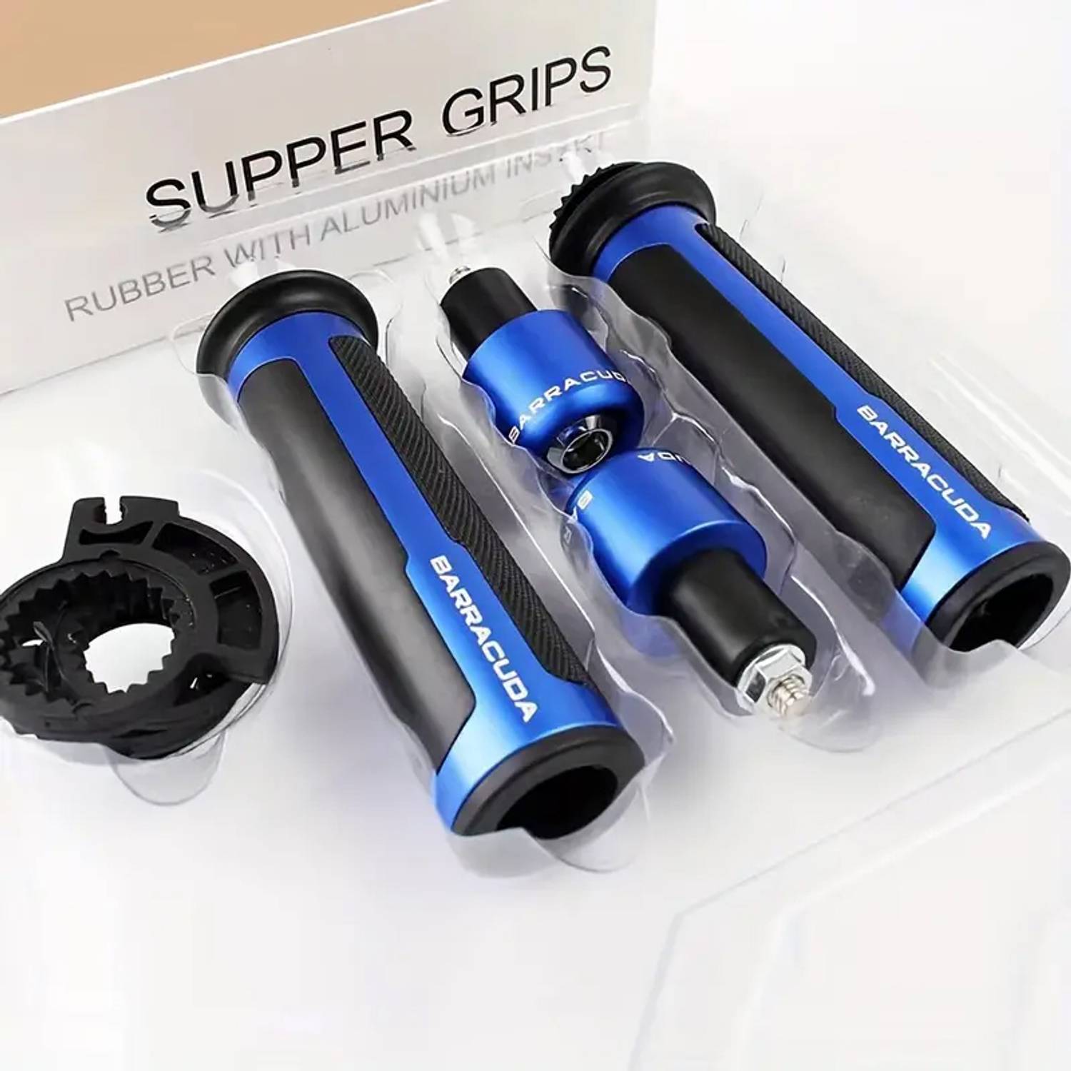 Vagary Barracuda Handle Grip with Metal Handlebar Ends (Blue) - Image 4