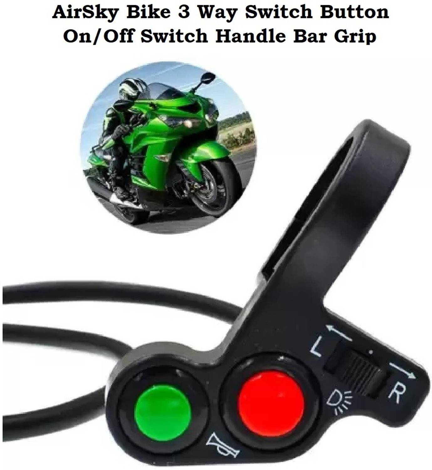 AIRSKY Bike 3 Way Switch Button On/Off Switch Handle Bar Grip For Universal For Bike NA