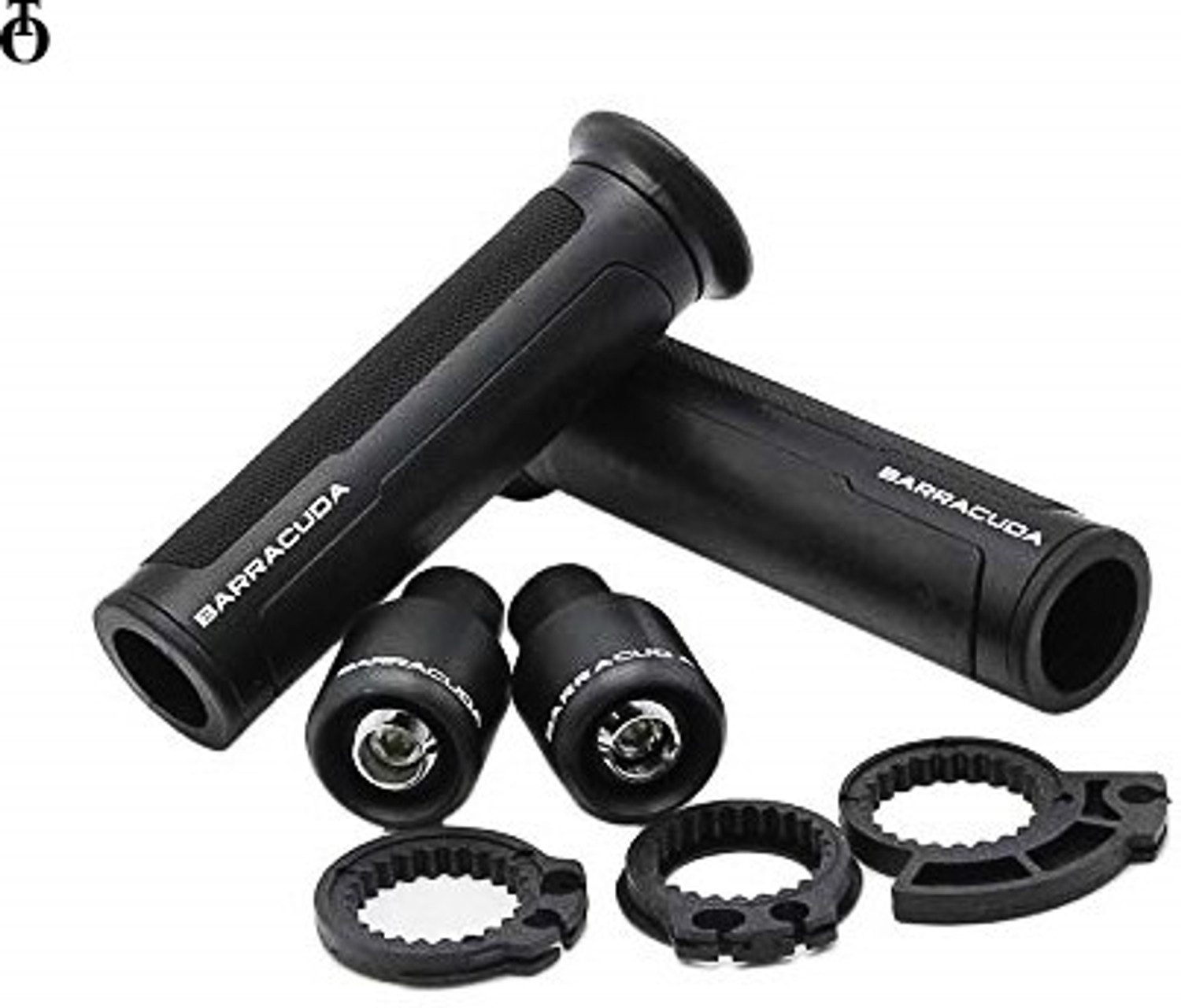 Image of OBEROI'S TRADERS Barracuda Handle Grip with Metal Handlebar Ends with Aluminum Insert for Bikes Handle Bar Grip For Universal For Bike Universal For Bike