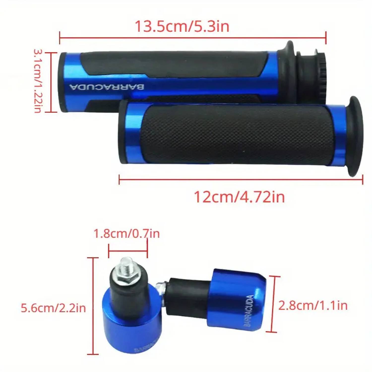 Vagary Barracuda Handle Grip with Metal Handlebar Ends (Blue) - Image 3