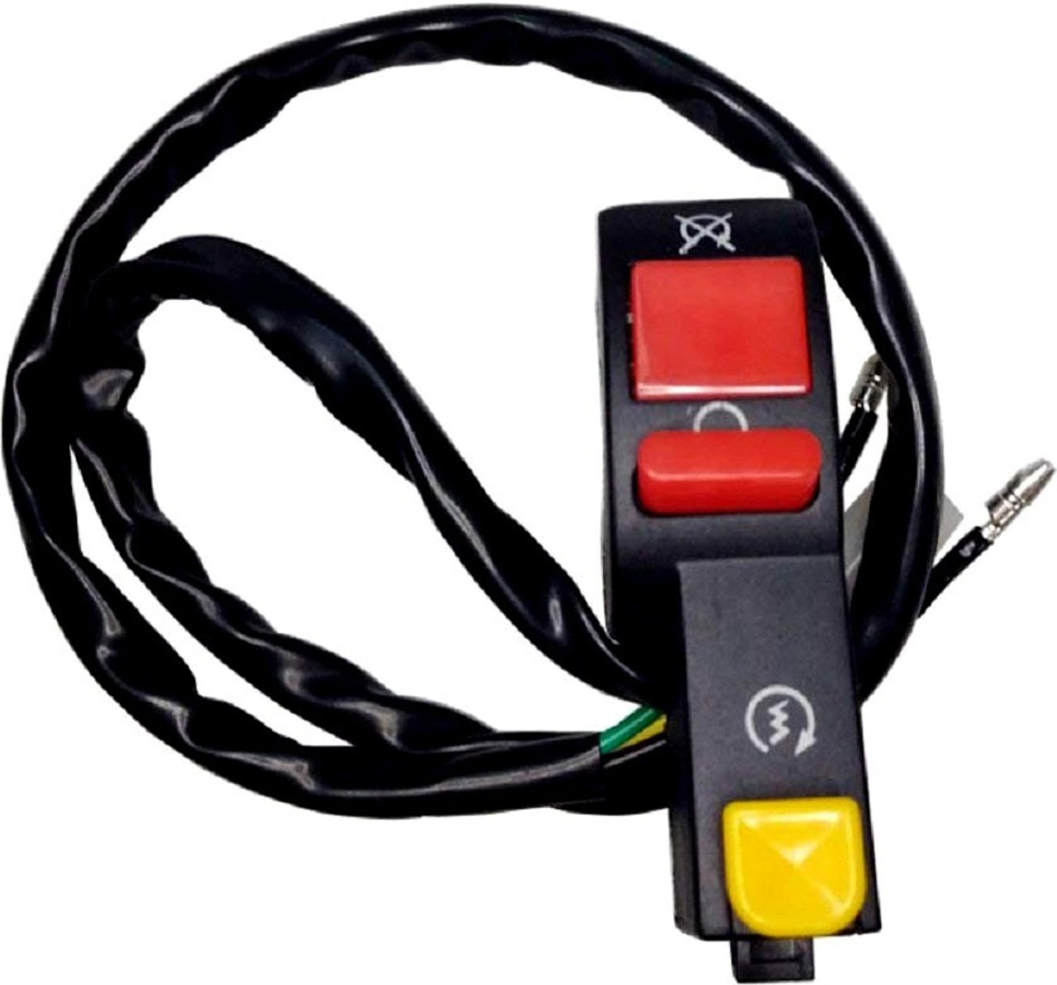 Image of TRP Traders motorcycle Bike fog light switch With Horn Switch for additional Horn Bike Handle Grip Universal For Bike Handle Bar Donut For Universal For Bike Universal For Bike