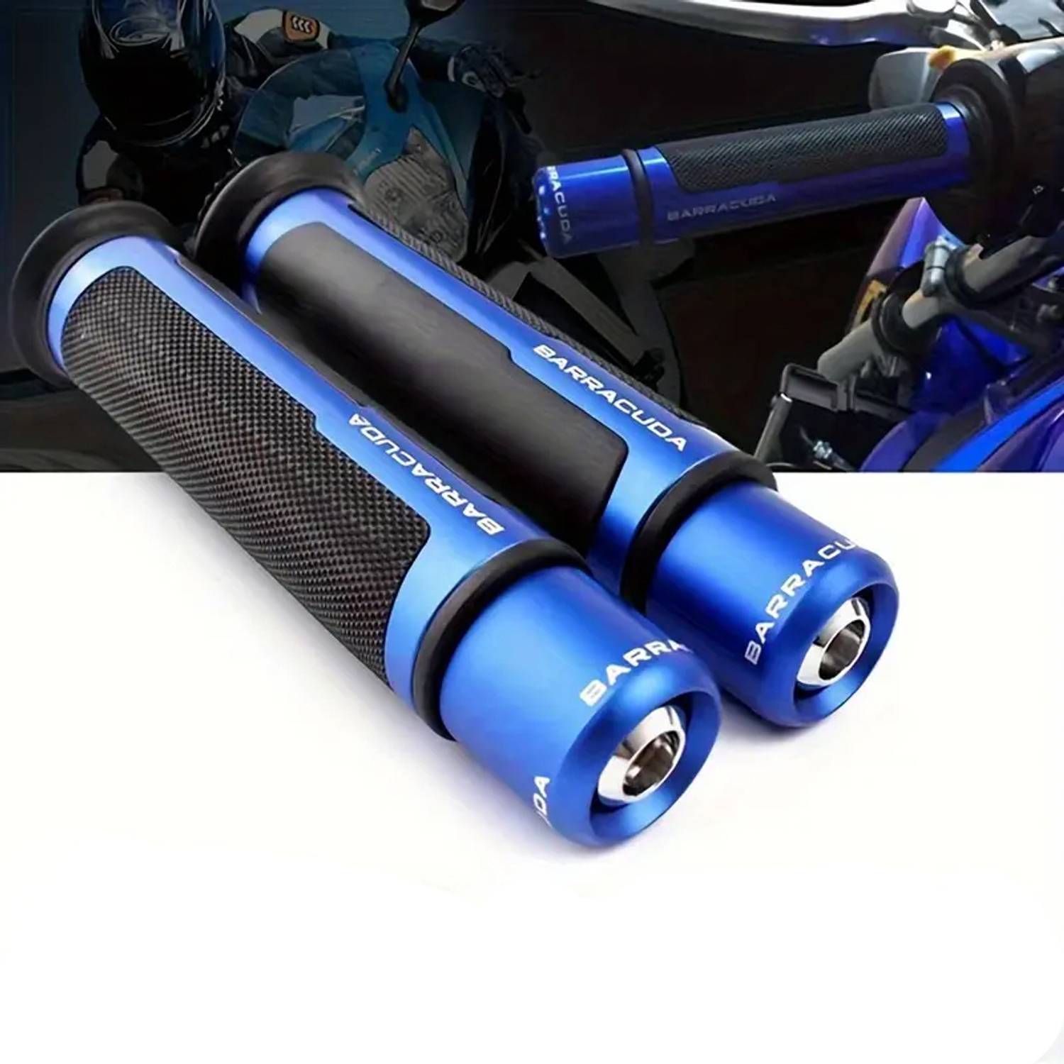 Vagary Barracuda Handle Grip with Metal Handlebar Ends (Blue) - Image 1