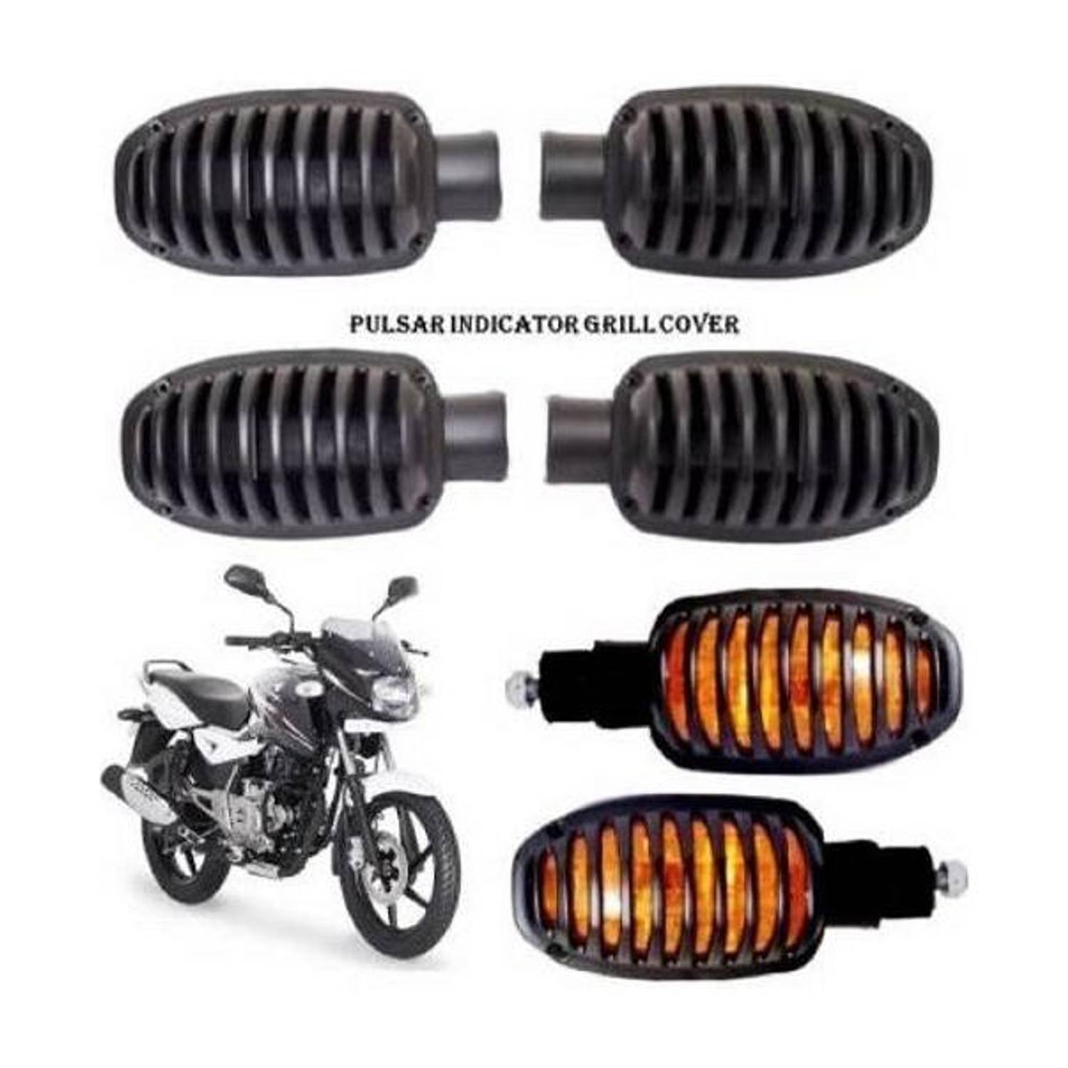 Amtek Auto BAJAJ PULSAR AND PLATINA INDICATOR GRILL Bike Headlight Grill