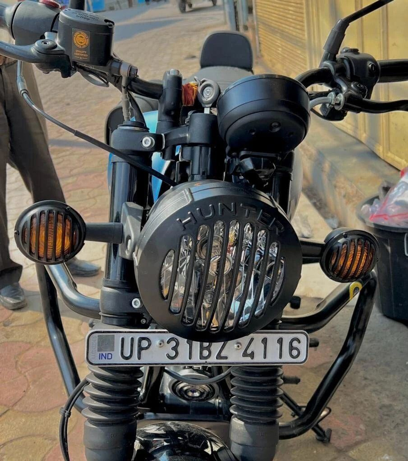 Image of EAZ Grill Set for Hunter 350 Bike, Front Headlight Grill Cover Set with Tail Lamp Bike Headlight Grill