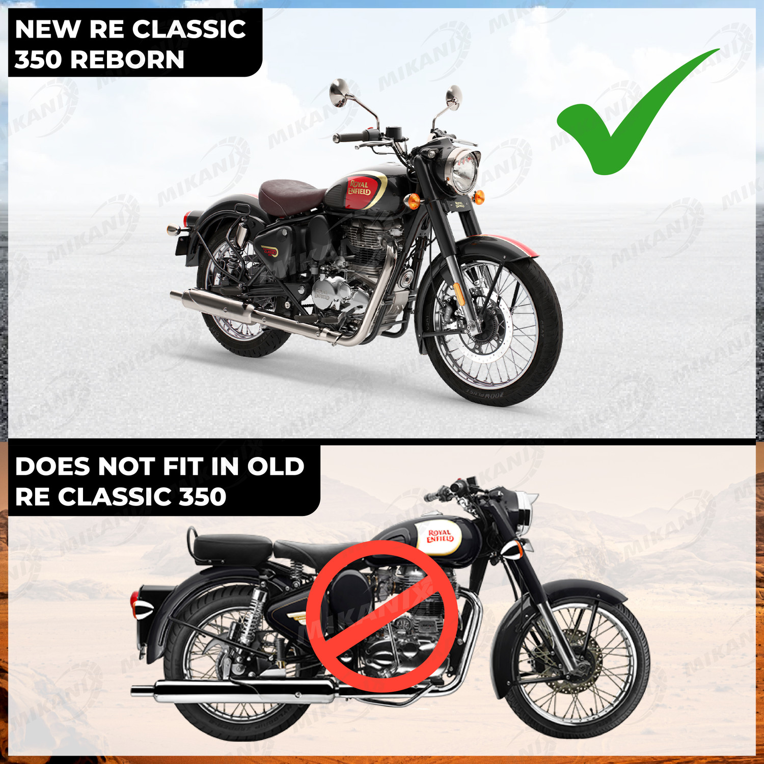 Image of Moto Genius Headlight Grill / Jali Cover with Tail Lamp, Indicator, Eyes Set For Reborn 350 Bike Headlight Grill