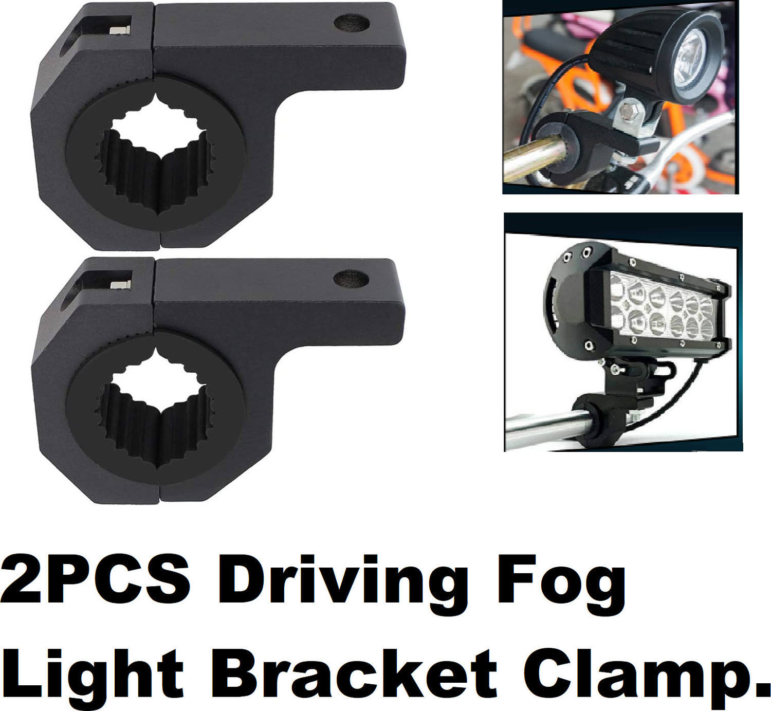 Image of SRPHERE 2PCS LED Light Bar Horizontal Bar Clamp Mounting Kit Fit Bike Headlight Mount