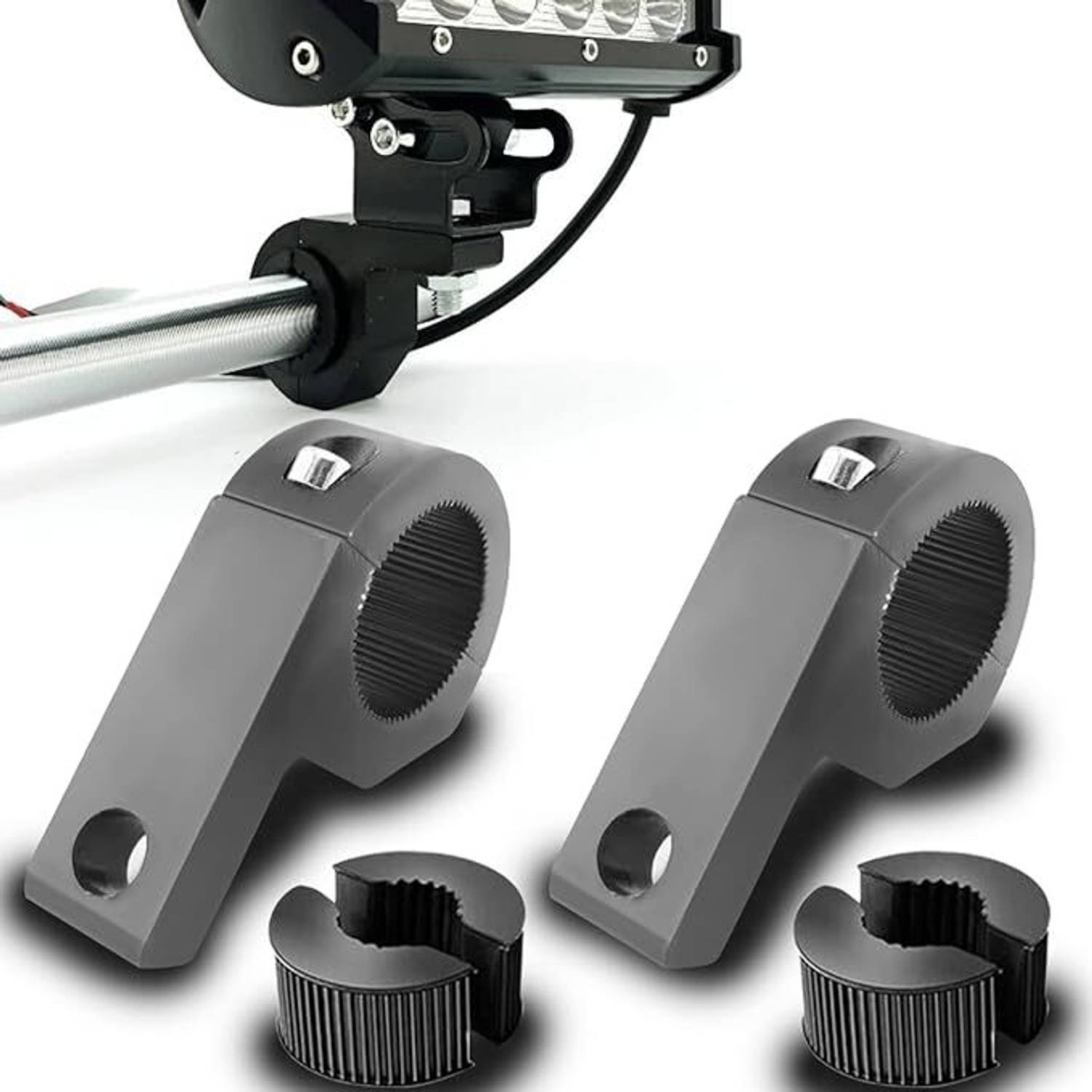 BikeFashionMart OTOROYS 30MM Fog Light Clamp (Pack of 2) Universal for All Bikes Bike Headlight Mount