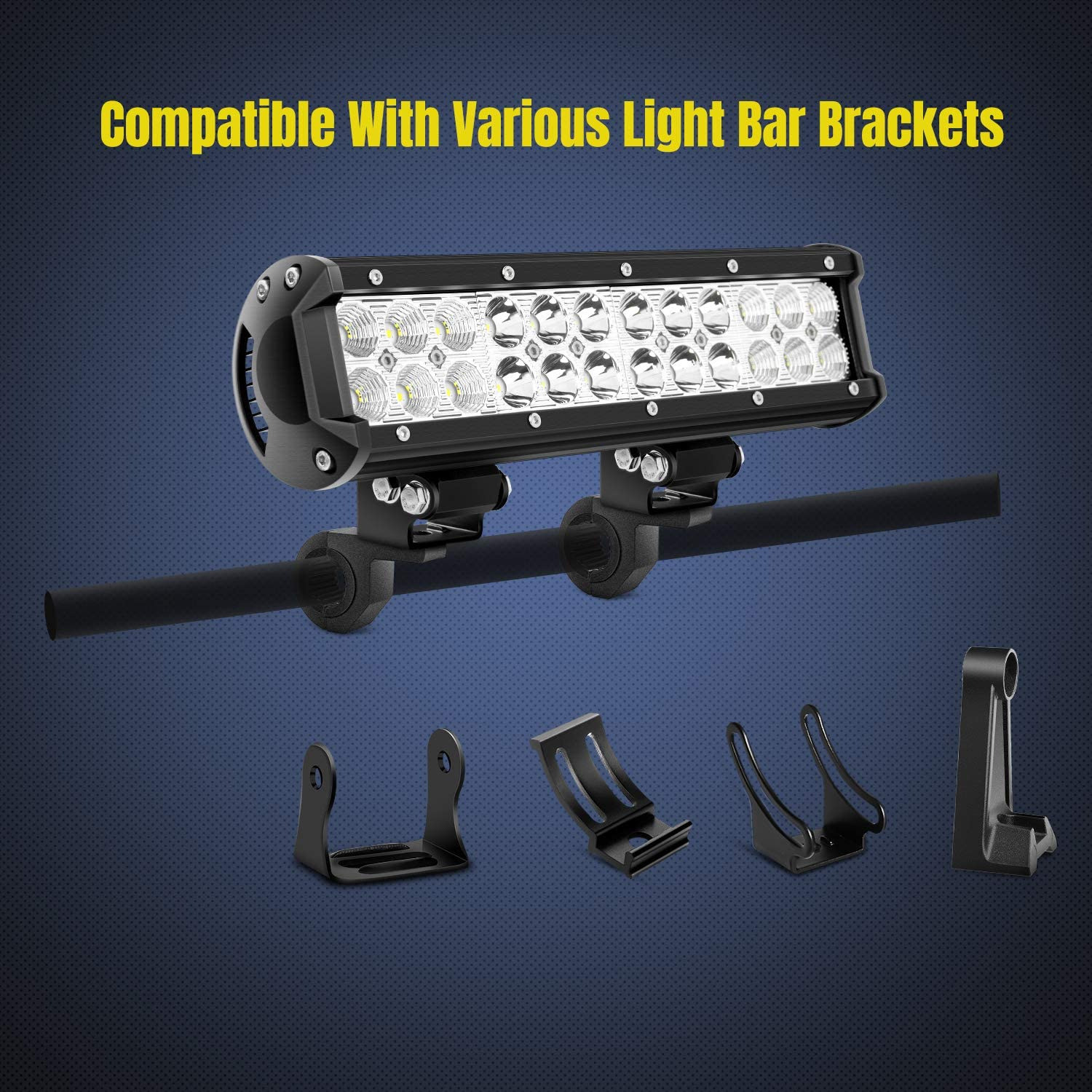 Image of SRPHERE 2PCS LED Light Bar Horizontal Bar Clamp Mounting Kit Fit Bike Headlight Mount
