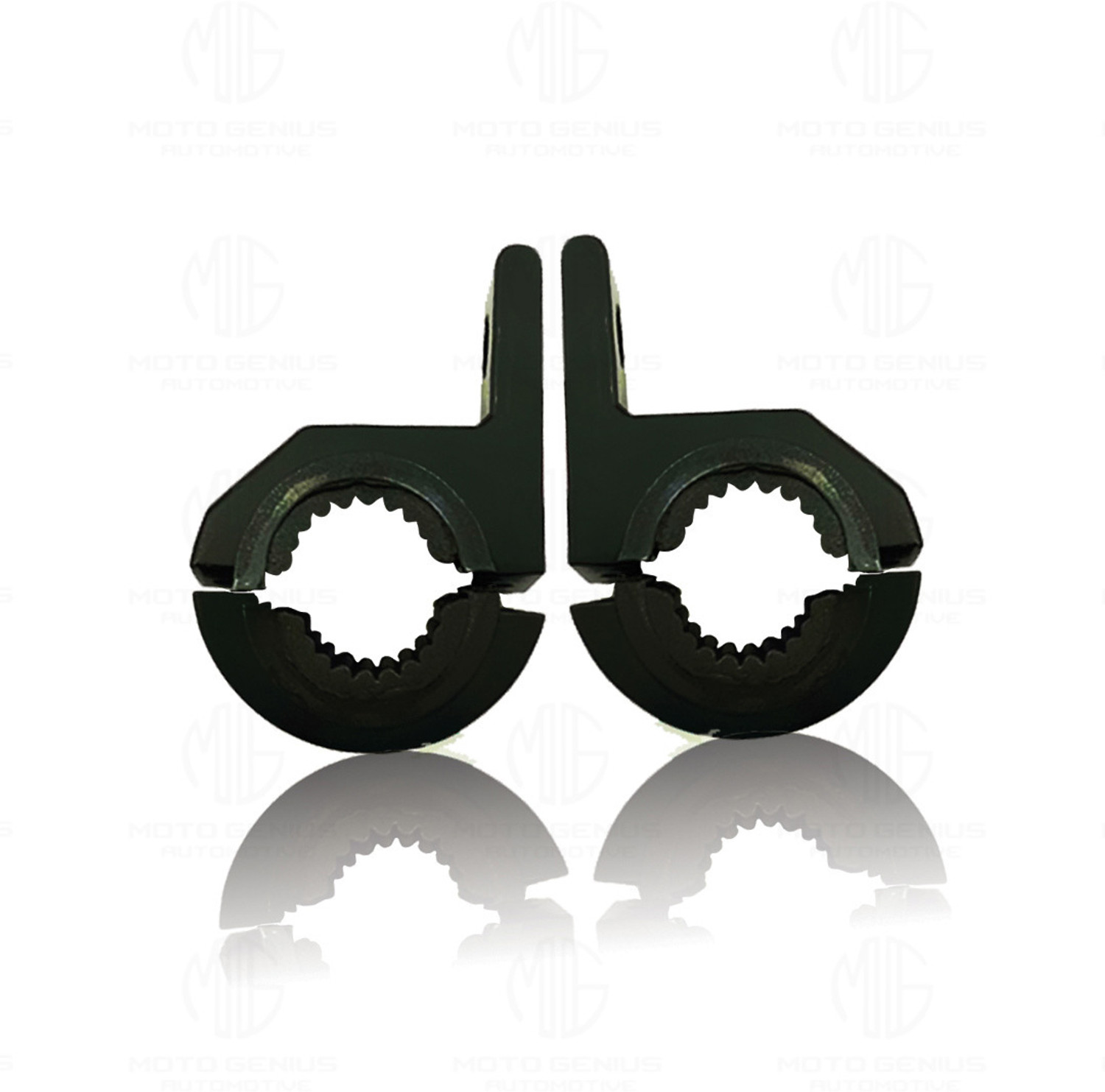 Image of Moto Genius inch50MM Universal Fog Light Clamp for Bikes - Durable Handlebar Mount (2 Pack) inch Bike Headlight Mount