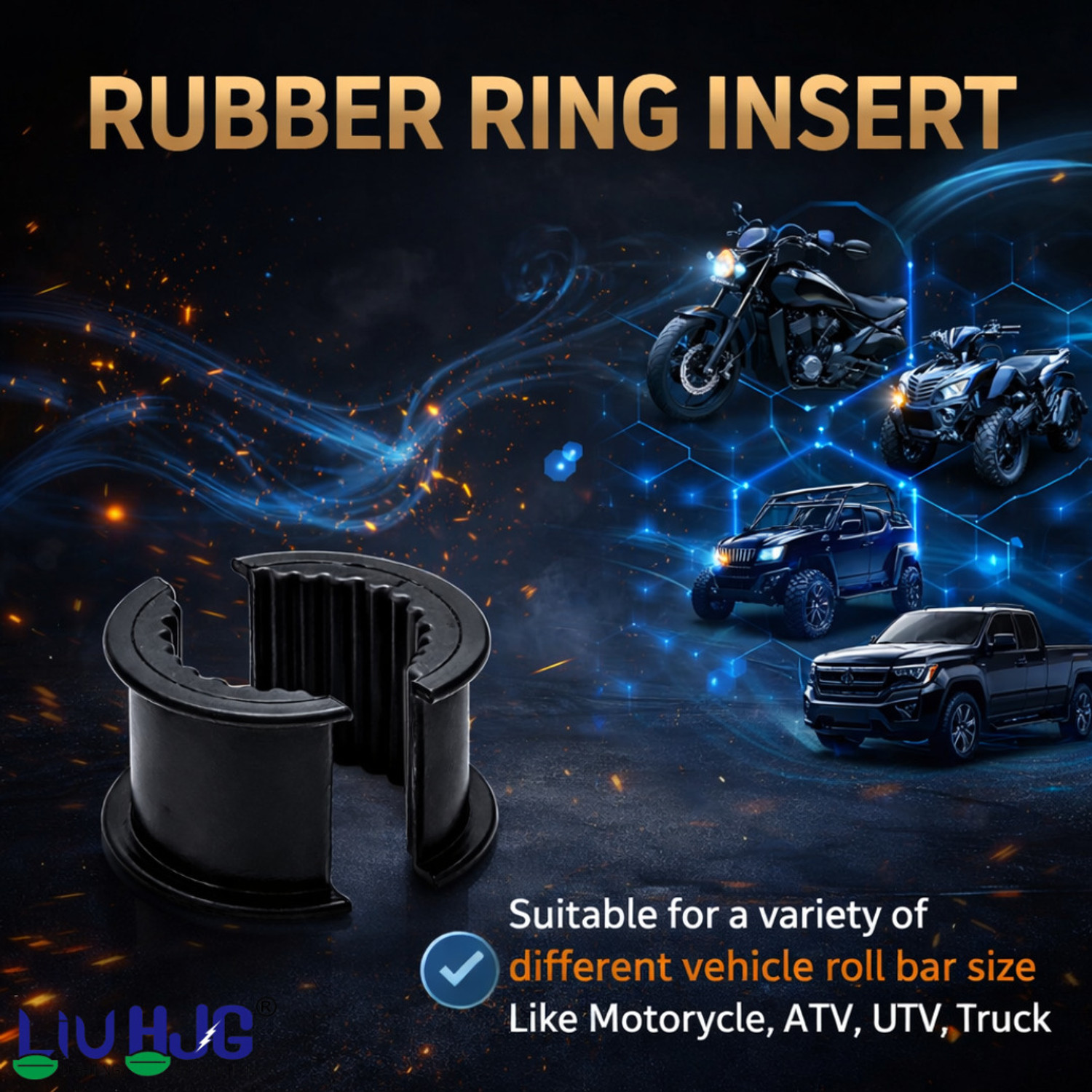 Image of LIU HJG Fog Light Clamps with Non Slip Rubber & Installation Tools Bike Headlight Mount