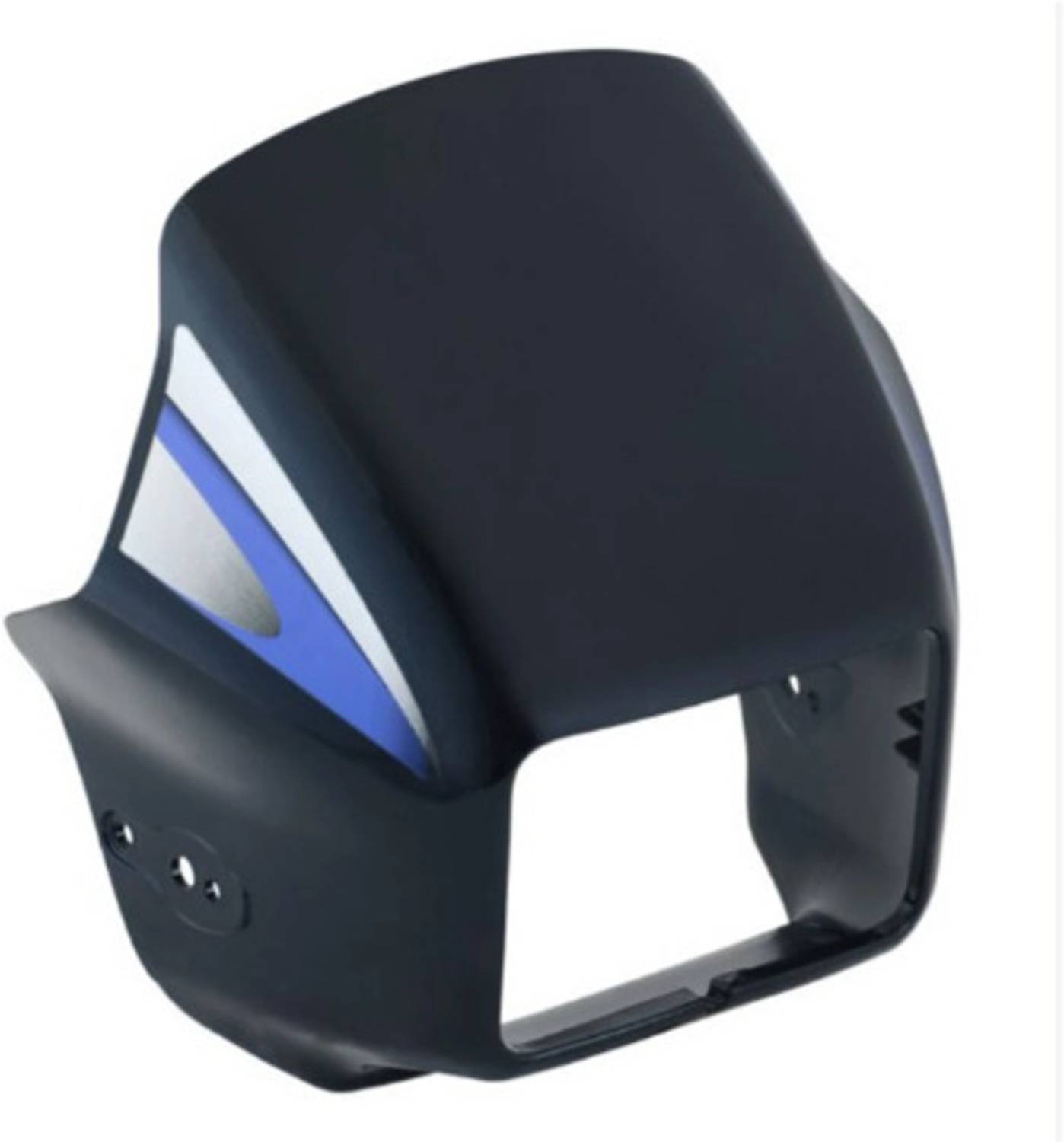 MAXXELL VISOR SPLENDOR PLUS Black Blue Bike Headlight Visor - Image 1