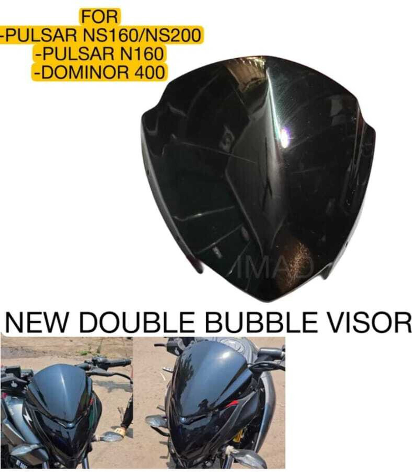 Image of FAVOURITE RIDERS NEW DOMINAR SMALL VISOR BLACK Bike Headlight Visor