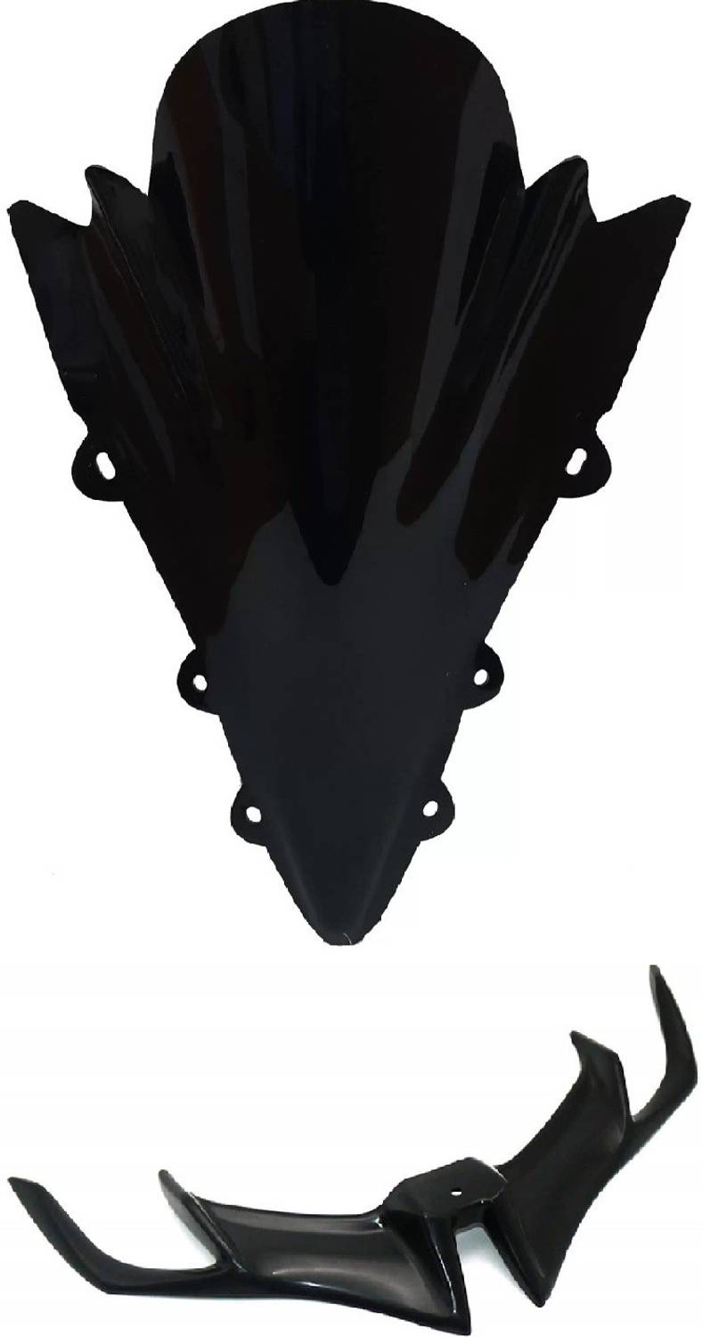 acube mart double bubble Visor for Yamaha R15 V1 and V2 (Black) + winglet black Bike Headlight Visor