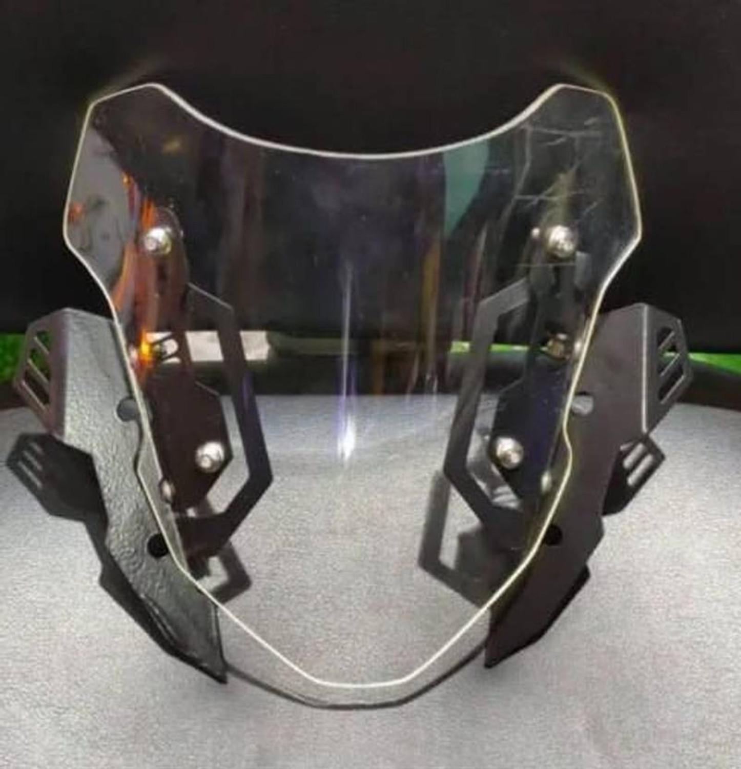 Image of way2gmart MT15 Clear Clamp Windscreen Visor for MT15 Bikes Pack of 1 Bike Headlight Visor