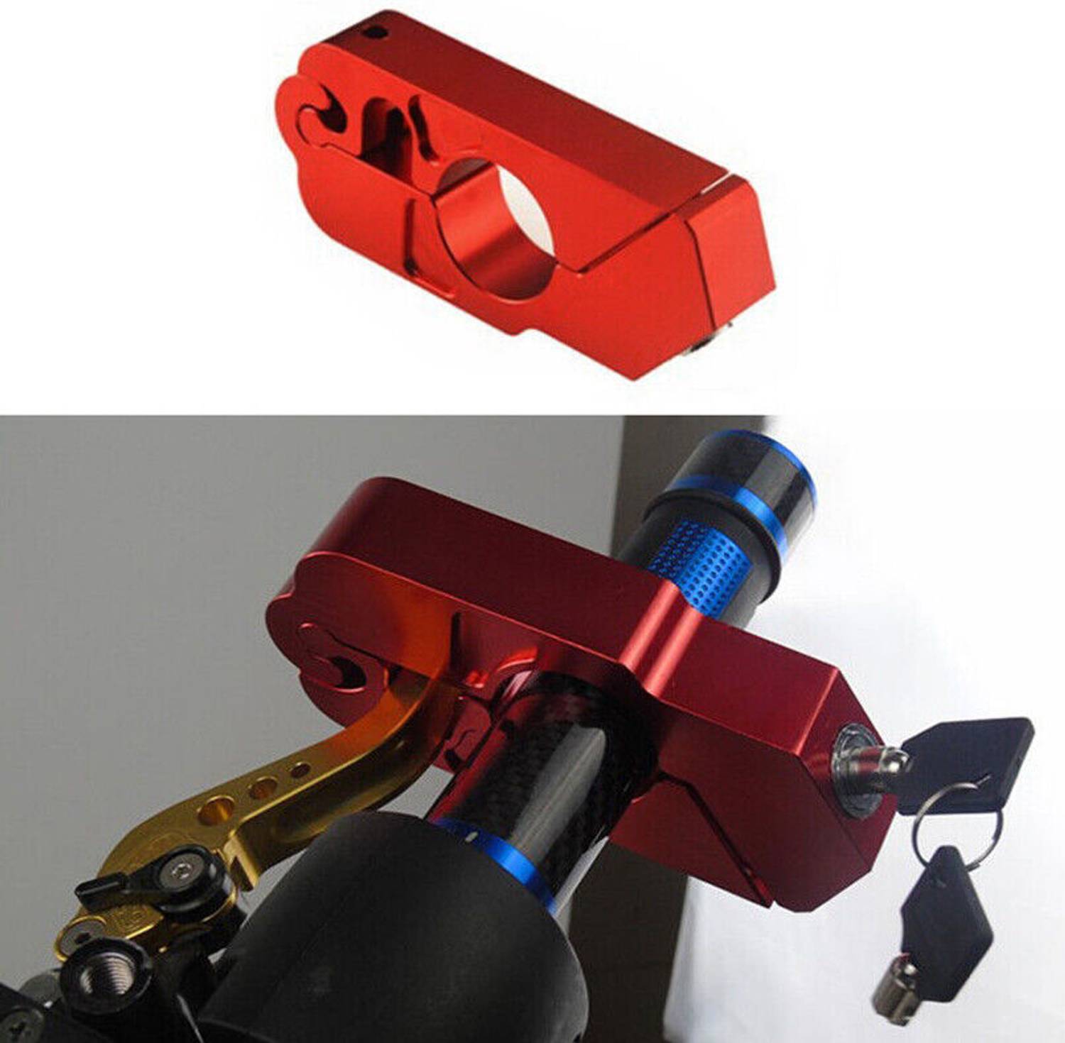 acube mart brake/clutch lock CL-02 CNC Anti-Theft Lock Bike Motorcycle Handlebar Brake Clutch Security red Folding Locks