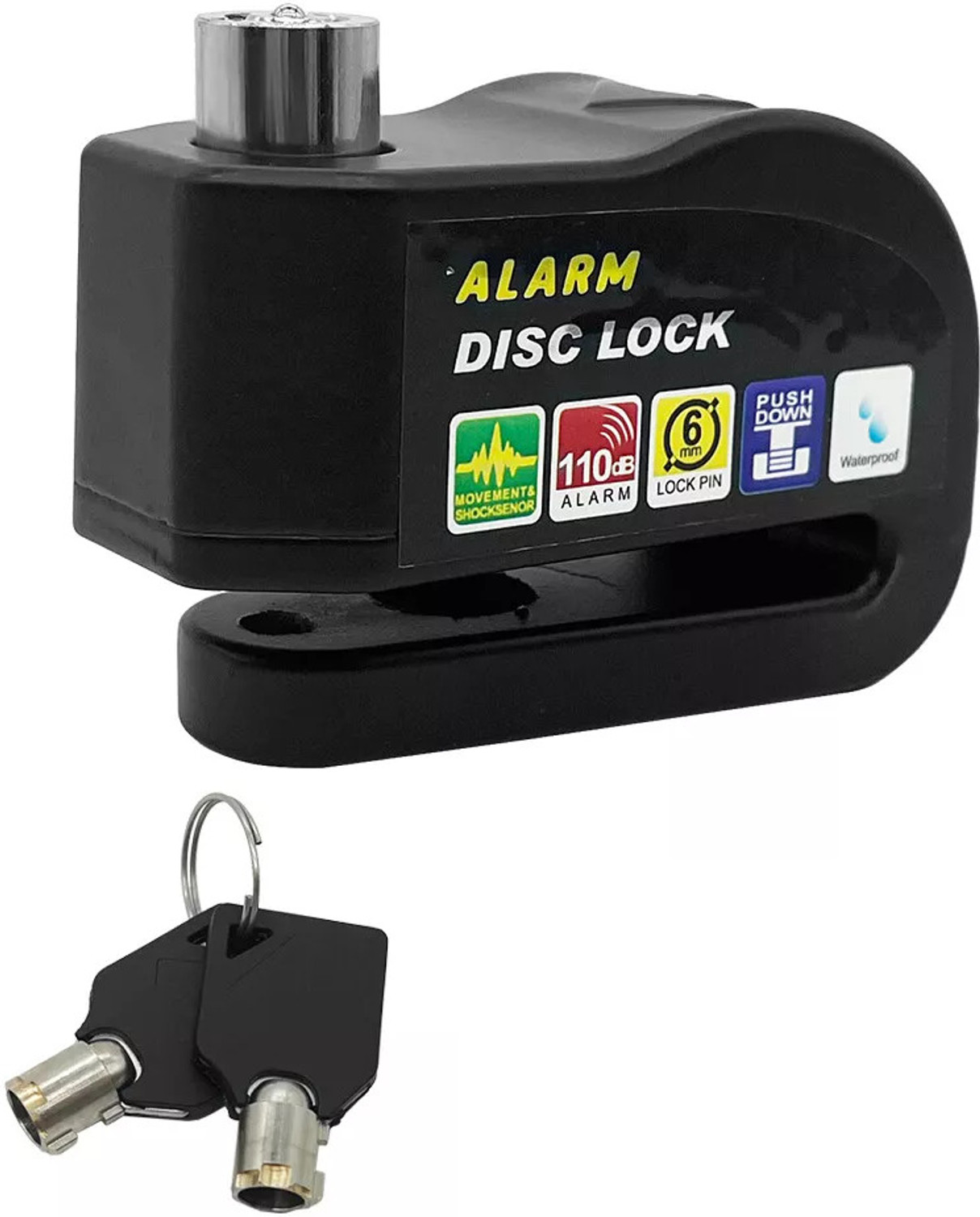 Image of Linist Disc Brake Lock, Ultra 110db Alarm Anti-Theft Motorcycle /Bicycle Lock Disc Lock