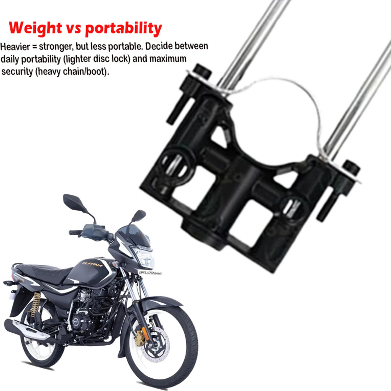 Image of OOORIDE Bike Front Shocker Lock Wheel Lock MotorBike Front Wheel,Shocker Lock With 2 Keys Wheel Lock