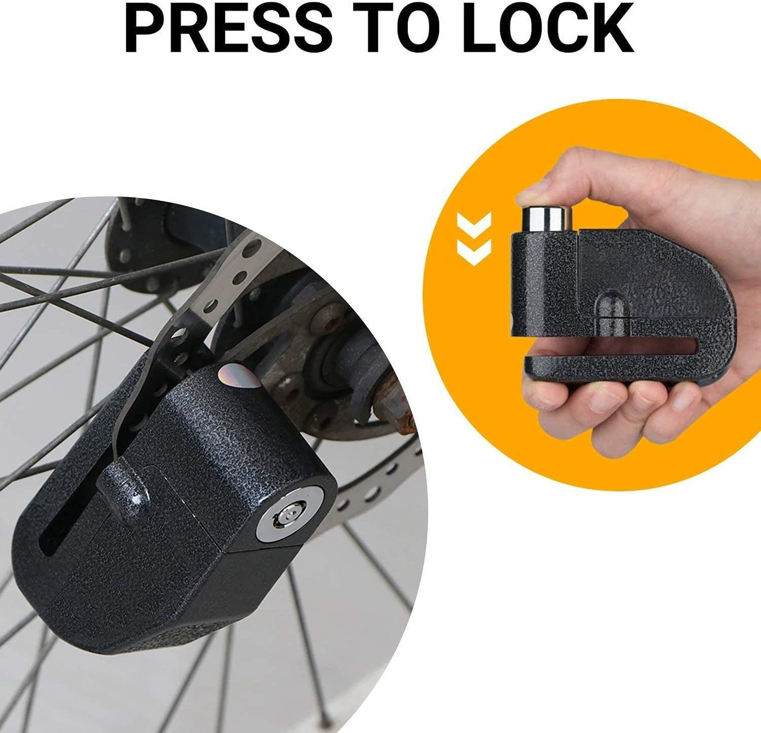 Image of Biroller BRAD1B Key Anti-Theft Disc Lock Alarm (Color May Vary) Disc Lock