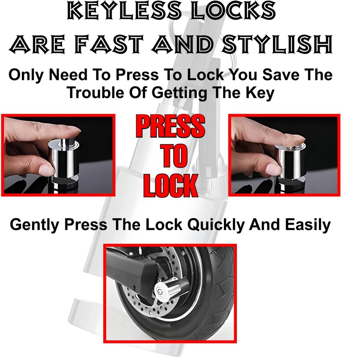 Moto Genius Mini Stainless Steel Disc Brake Lock - Image 3