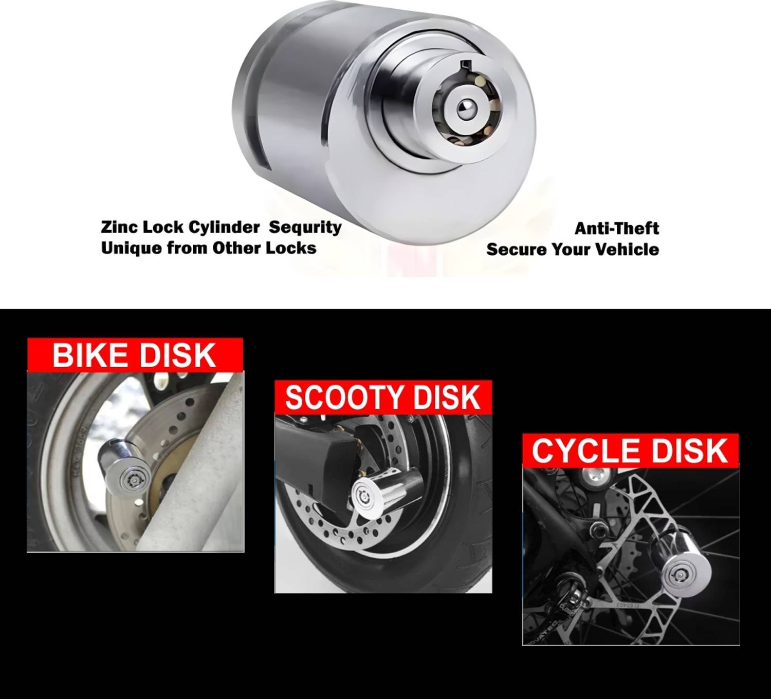 Moto Genius Mini Stainless Steel Disc Brake Lock - Image 4