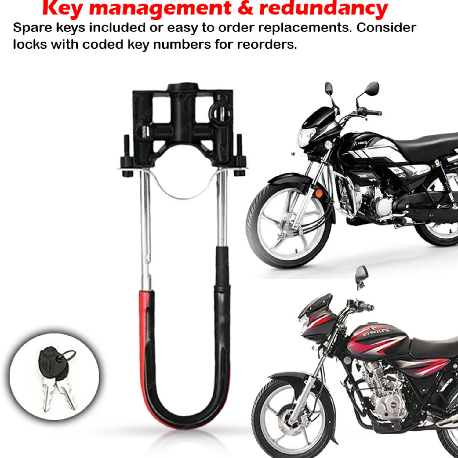 Image of OOORIDE Bike Front Shocker Lock Wheel Lock MotorBike Front Wheel,Shocker Lock With 2 Keys Wheel Lock