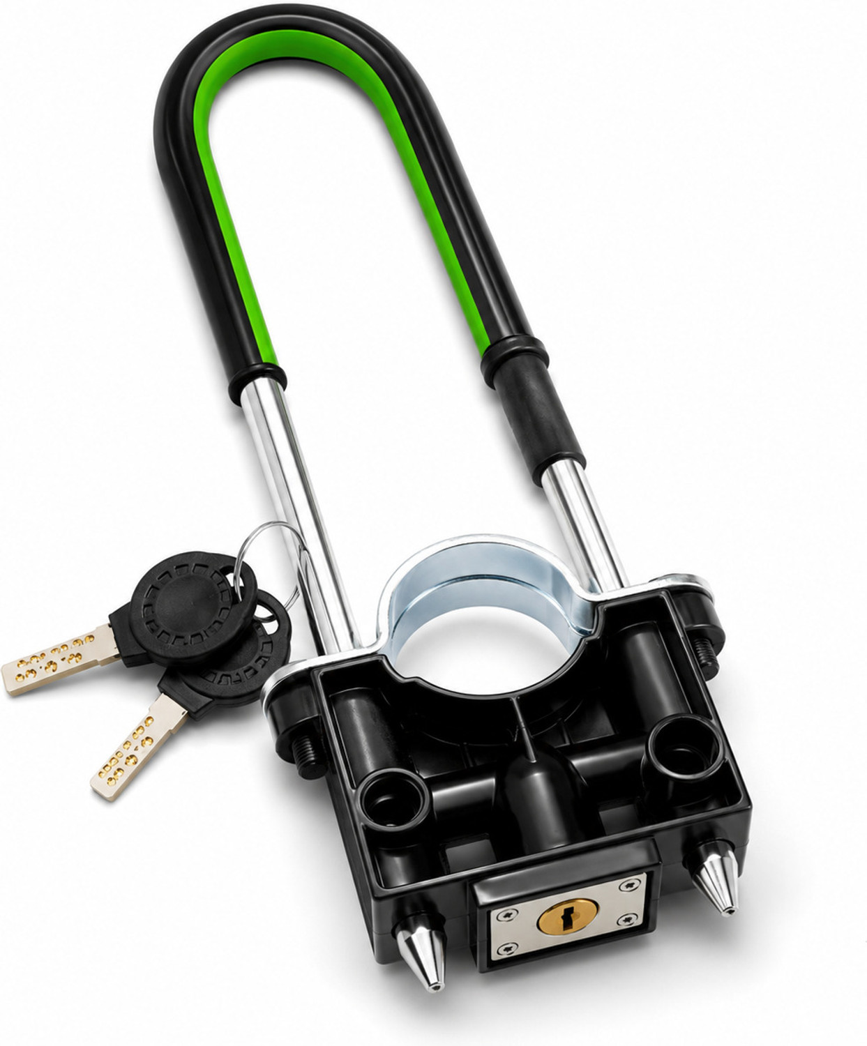 Image of RUSHKO RUSHKO Front Fork Bike Wheel Lock Heavy Duty Anti-Theft Free L-Key 2-Dimple Keys Wheel Lock