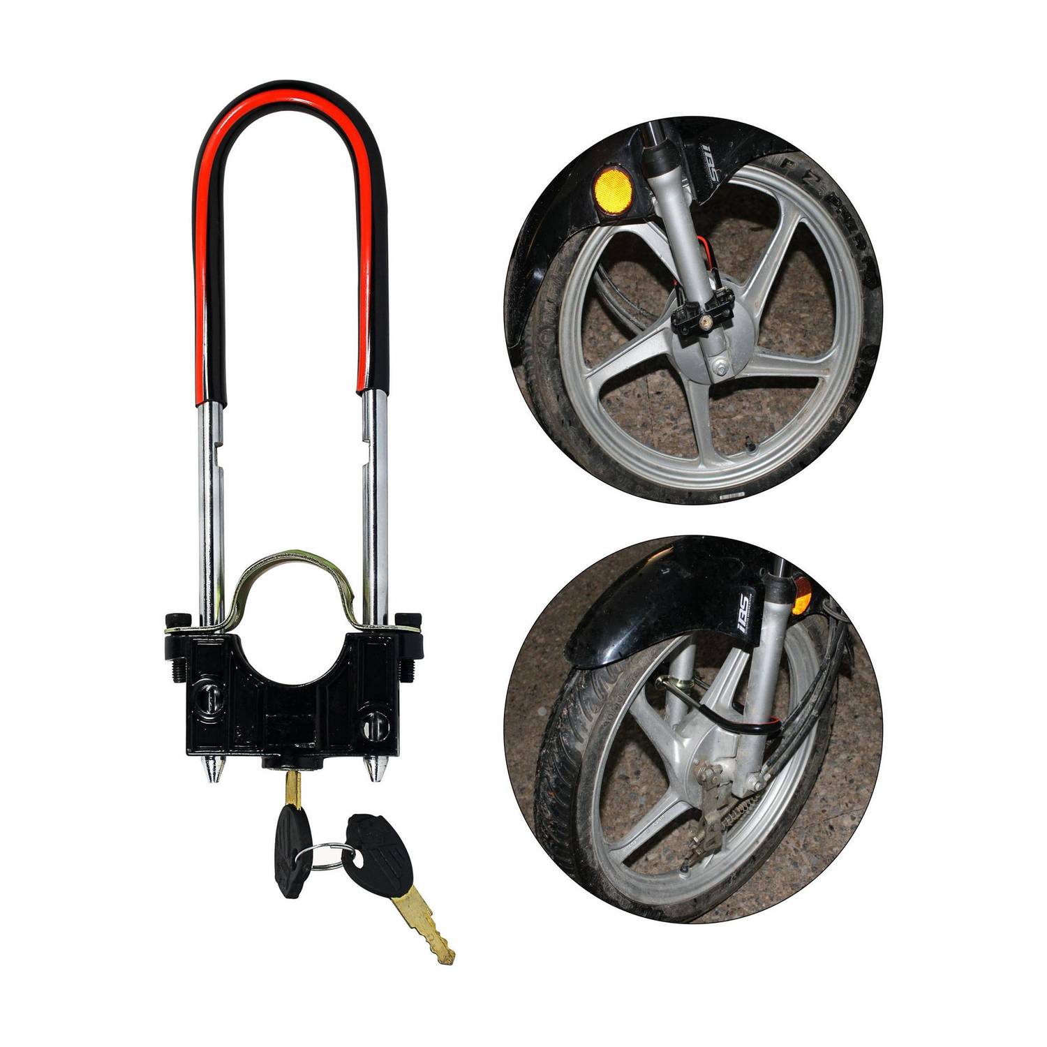 ASRYD Bike Front Shocker Lock Bike Locking System Drum Brakes Wheel Lock For Universal Bike Disc Lock
