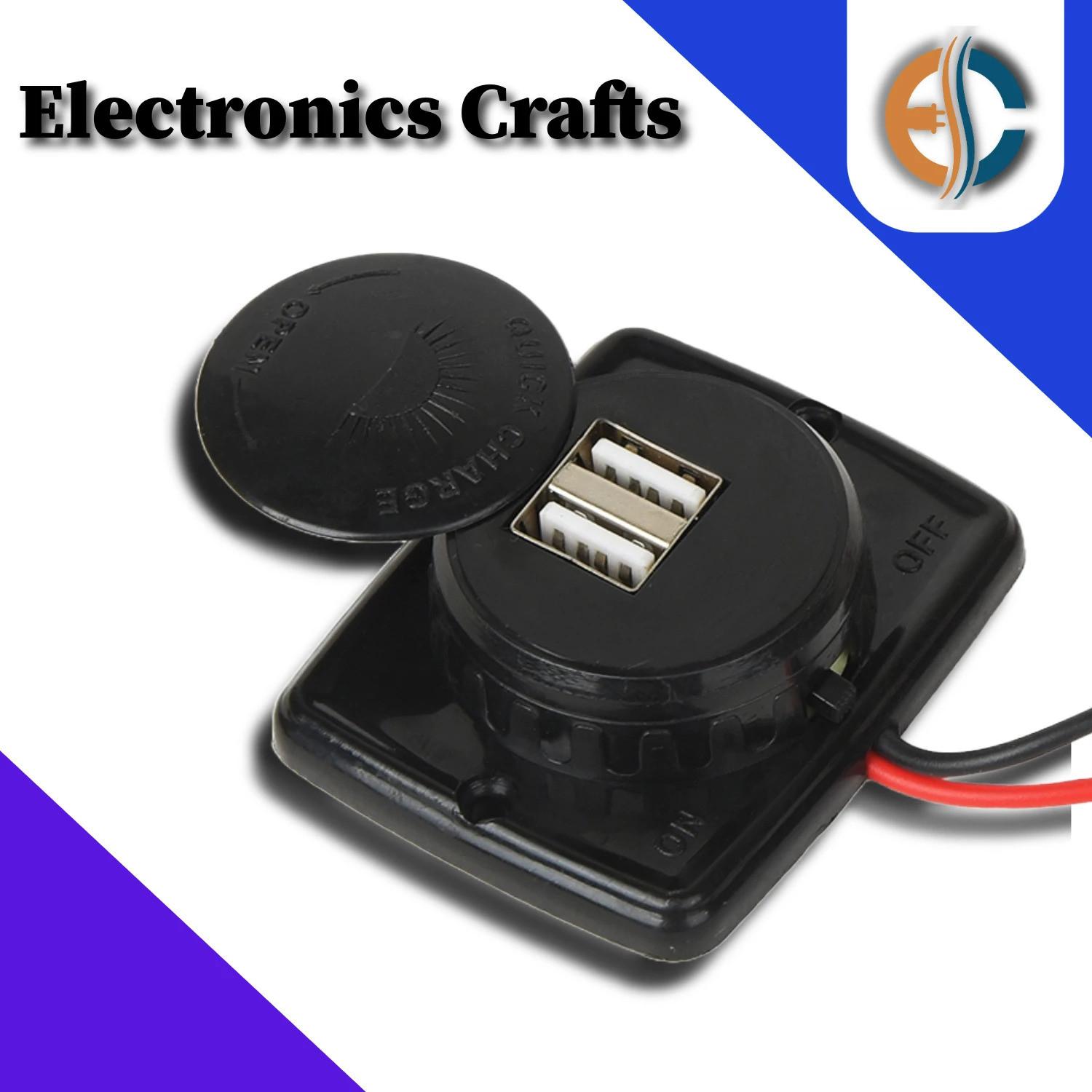 Image of Electronics Crafts 12 24 volt dc mobile fast Charger with 2 usb 3.4 A Bike Mobile Charger