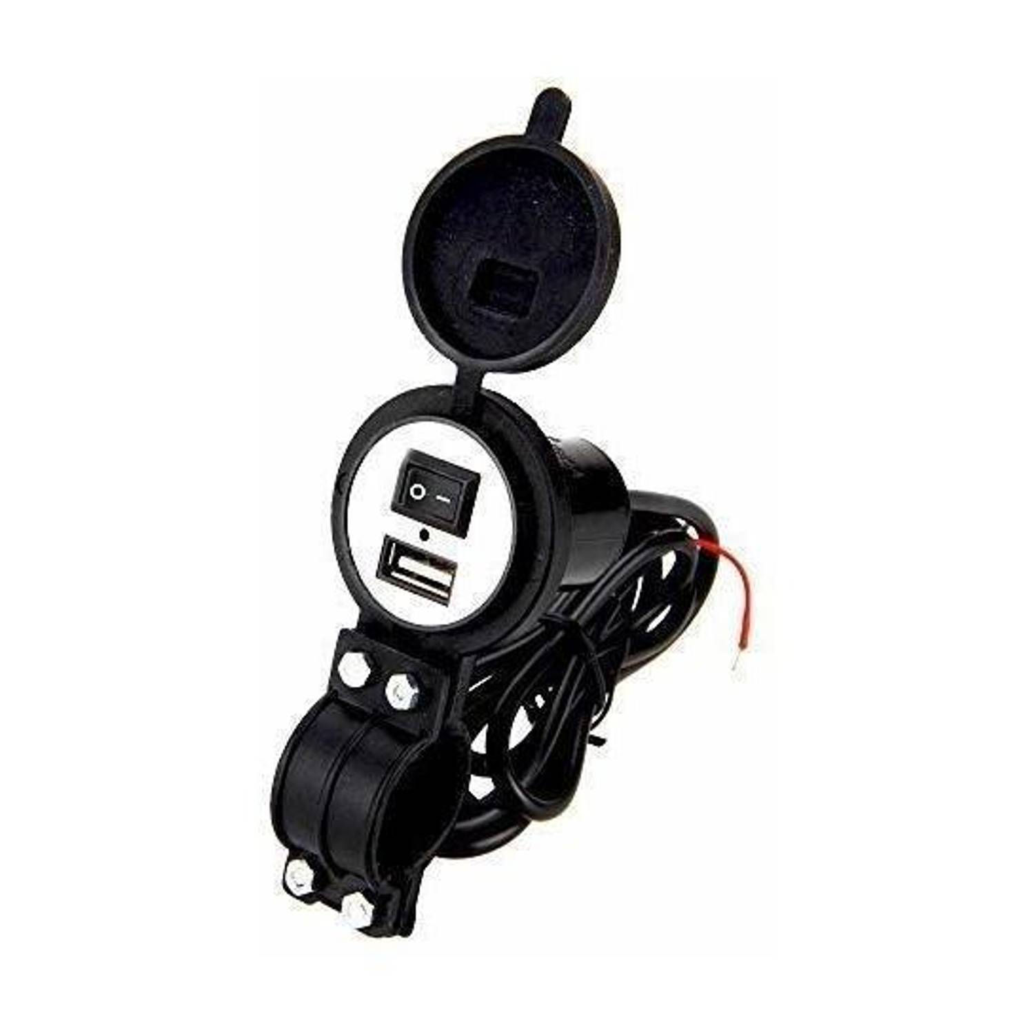 carempire USB Mobile Charger for Bikes and Cars. (Fast Charging Output : 5V-2.1A) (Waterproof Sillicon Cover with on/Off Switch) 5 A Bike Mobile Charger