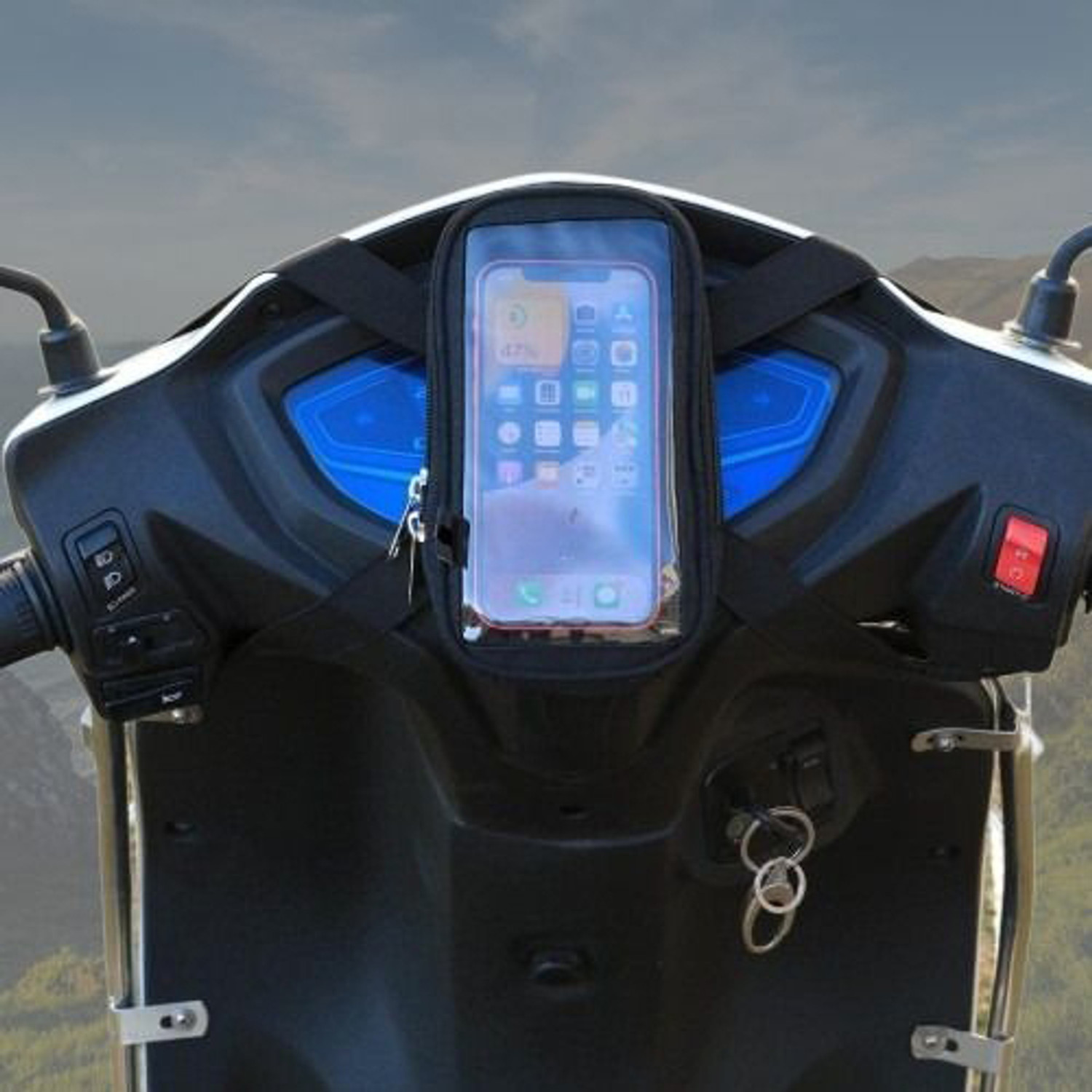 Image of GOSHIV-car and bike accessories Scooter /Scooty Mobile Holder for Cygnus Ray ZR Bike Mobile Holder