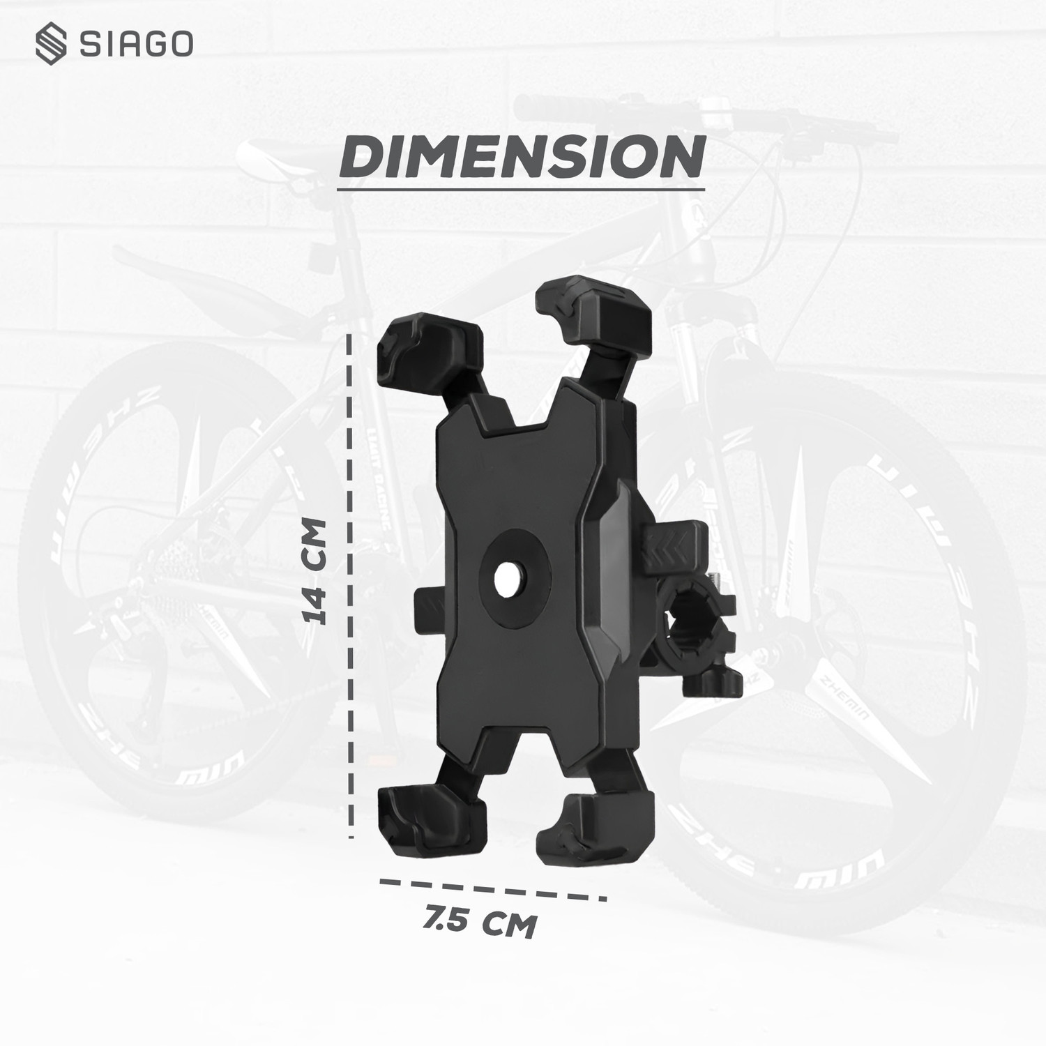 Image of SIAGO S4A Universal Bike Mount Holder with 360 Degree Rotation Bike Mobile Holder
