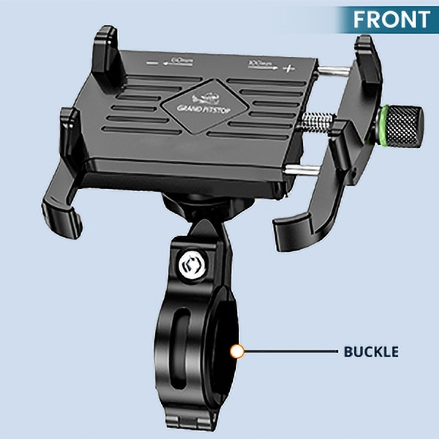 Image of GrandPitstop Claw Jaw Grip Aluminium Bike, Motorcycle Mobile Holder Mount-Black Bike Mobile Holder