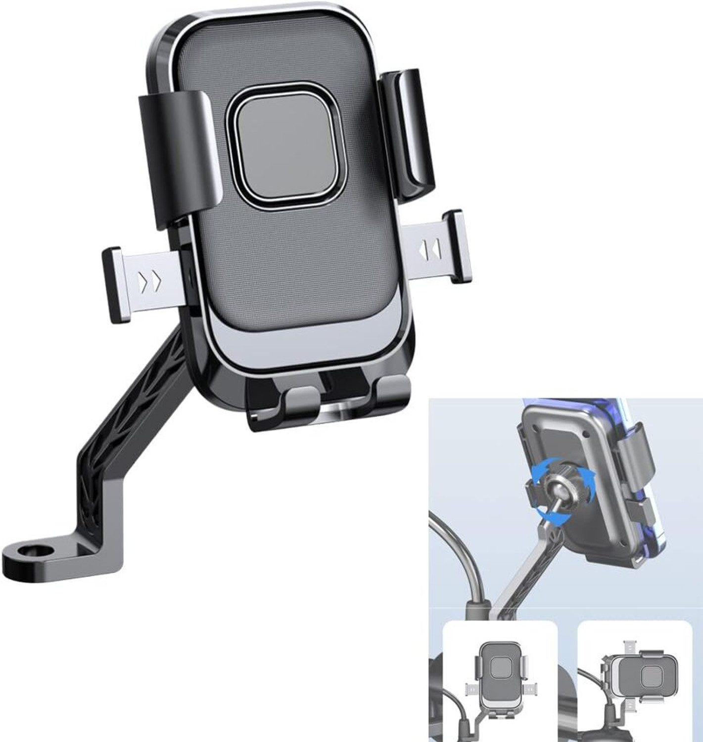Image of infuze XY-089 Bike /Scooty Mobile Holder | 360 Rotation | Lock Clamp | GPS & Navigation Bike Mobile Holder