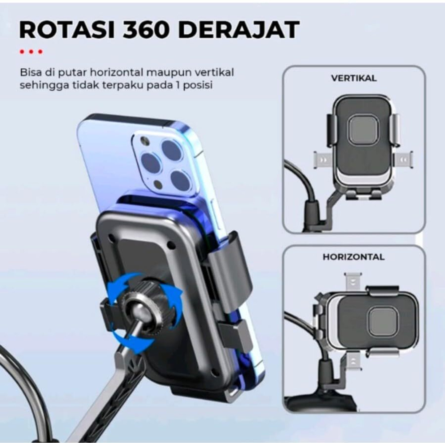 Image of infuze XY-089 Bike /Scooty Mobile Holder | 360 Rotation | Lock Clamp | GPS & Navigation Bike Mobile Holder