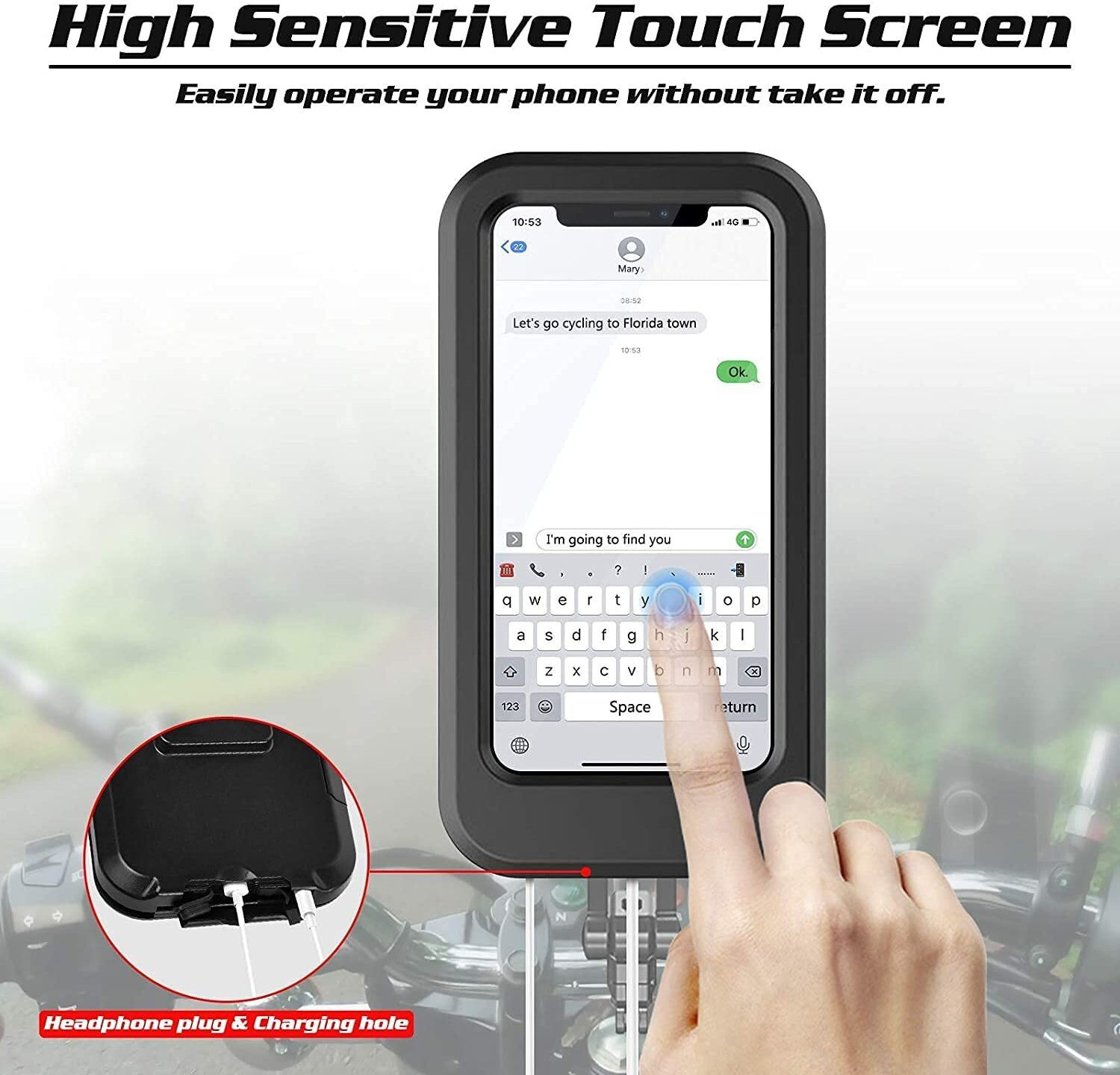 Image of VOFFY Adjustable Waterproof Motorcycle Bike Phone Holder Case stand Bike Mobile Holder