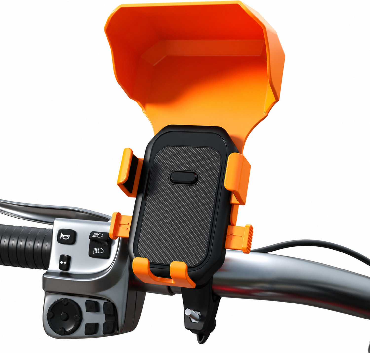 Image of Hold up All-Weather Bike Mobile Holder with Sunshade & 360 Rotation Bike Mobile Holder