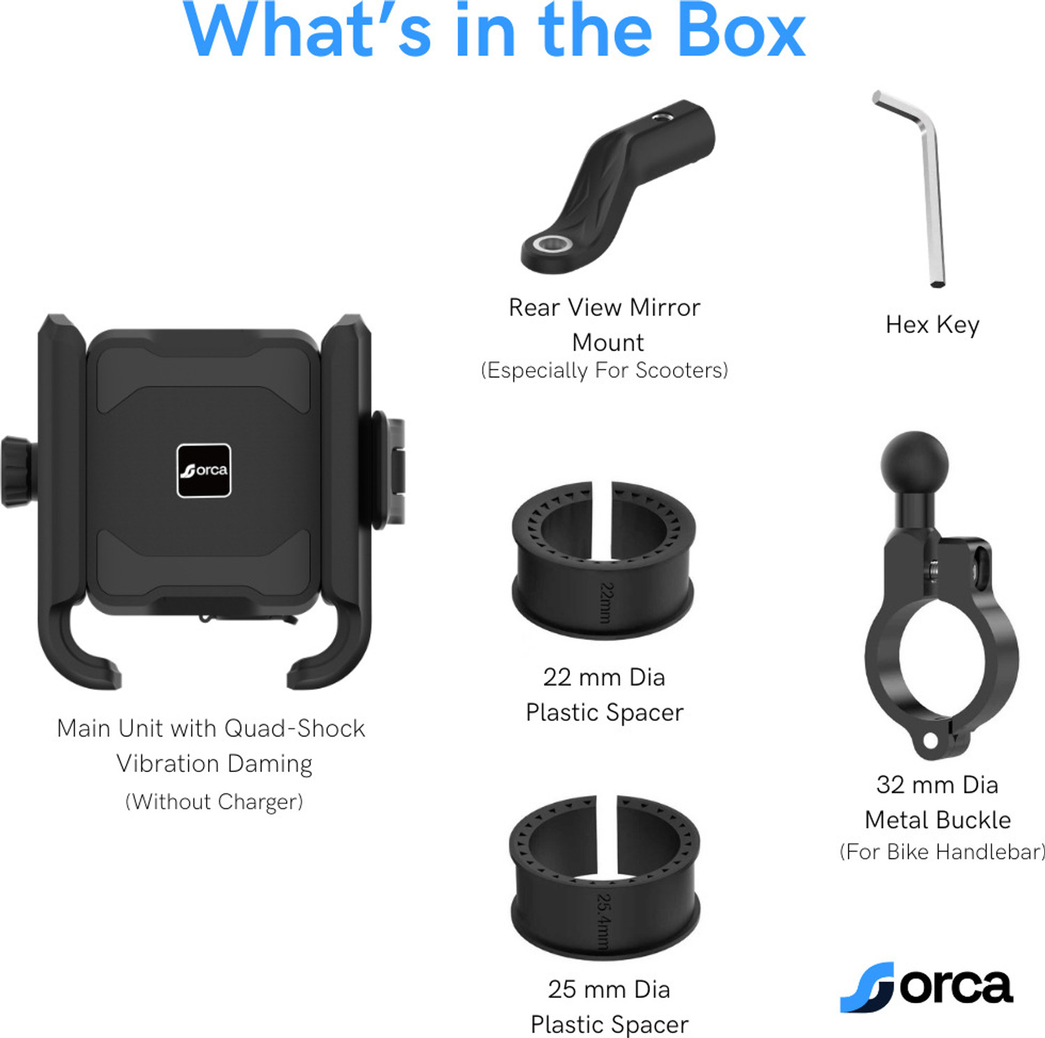 Image of ORCA M21 Pro+ Bike Phone Mount, Quad-Shock Dampener, 360 Quick Release Stable! Bike Mobile Holder