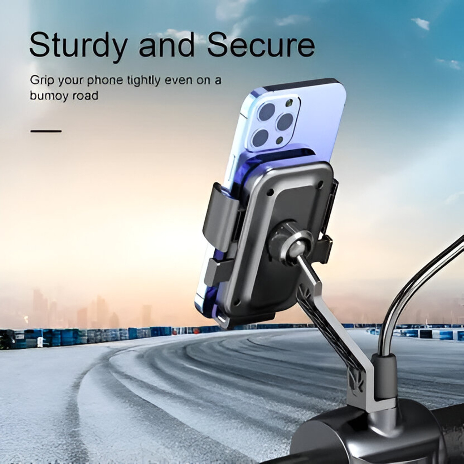 Image of TRUWEL XY-089 Bike /Scooty Mobile Holder | 360 Rotation | Lock Clamp | GPS & Navigation Bike Mobile Holder