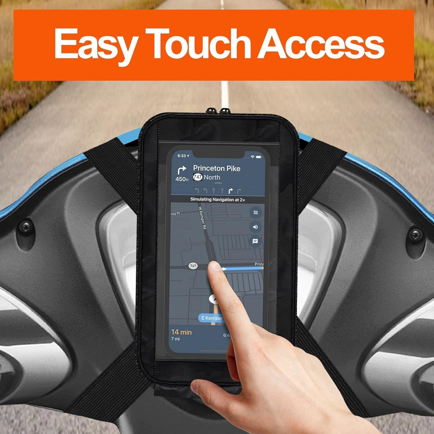 Image of DARKWAVE Mobile Holder for Scooty Mobile Pouch for Scooter Bike Mobile Holder-92 Bike Mobile Holder