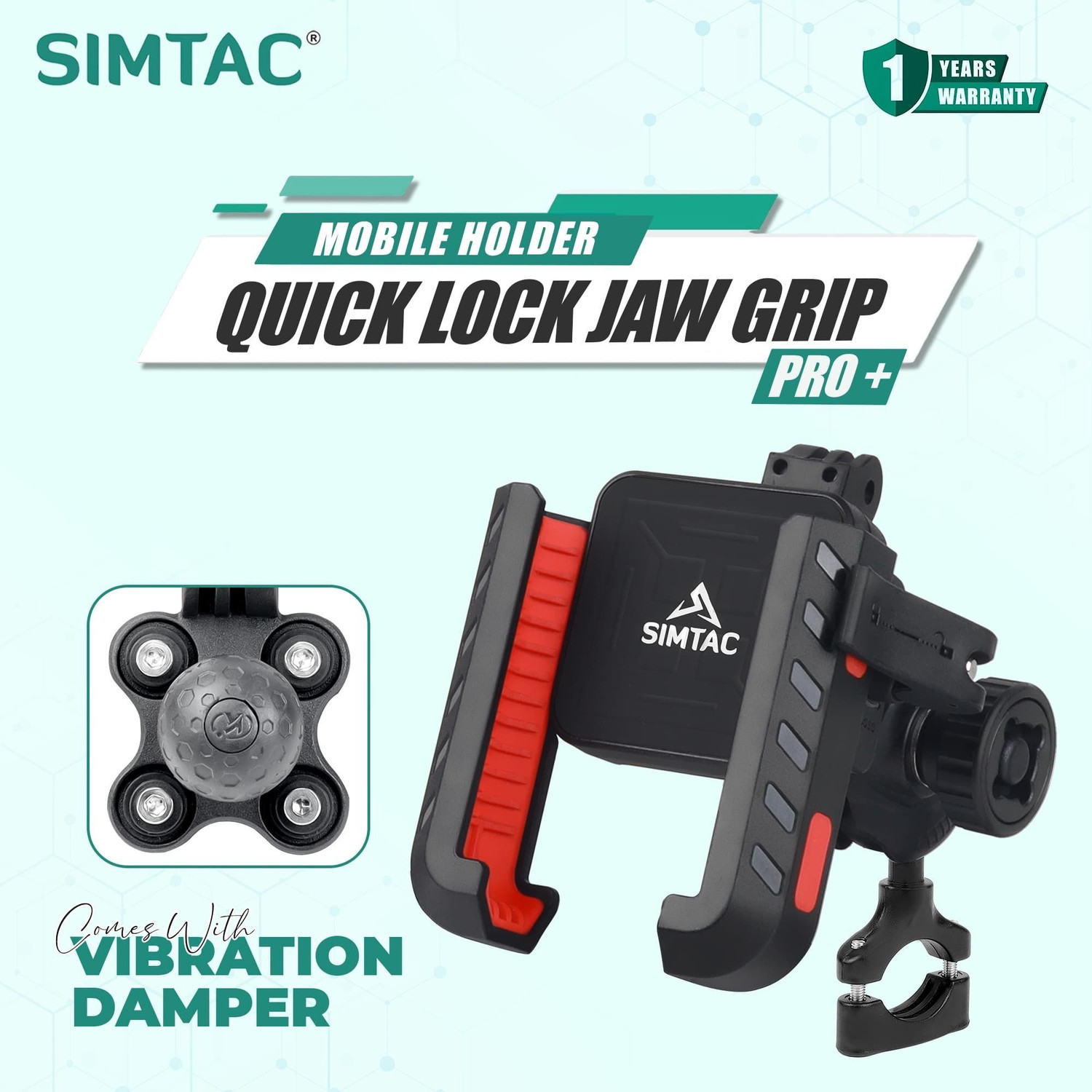 Image of SIMTAC SIMTAC Adjustable Mobile for Bike & Scooters Secure Lock Bike Mobile Holder