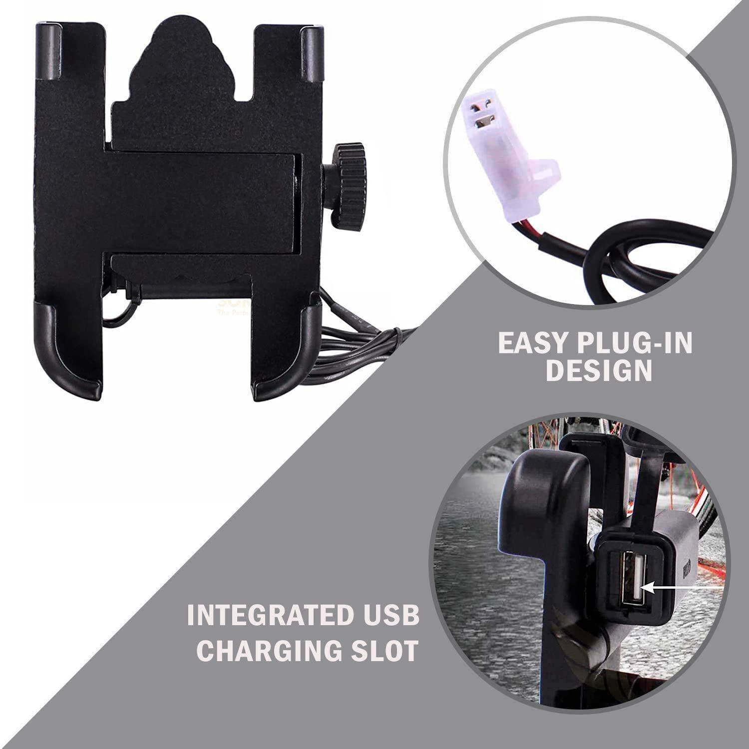 aksmit 360° Rotatable Bike Phone Holder with USB Charger - Image 2