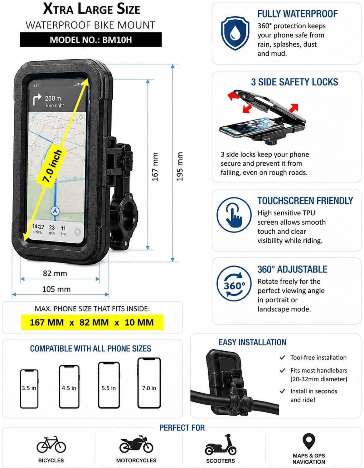 HACKSOW Waterproof Bike Mobile Holder - Image 4