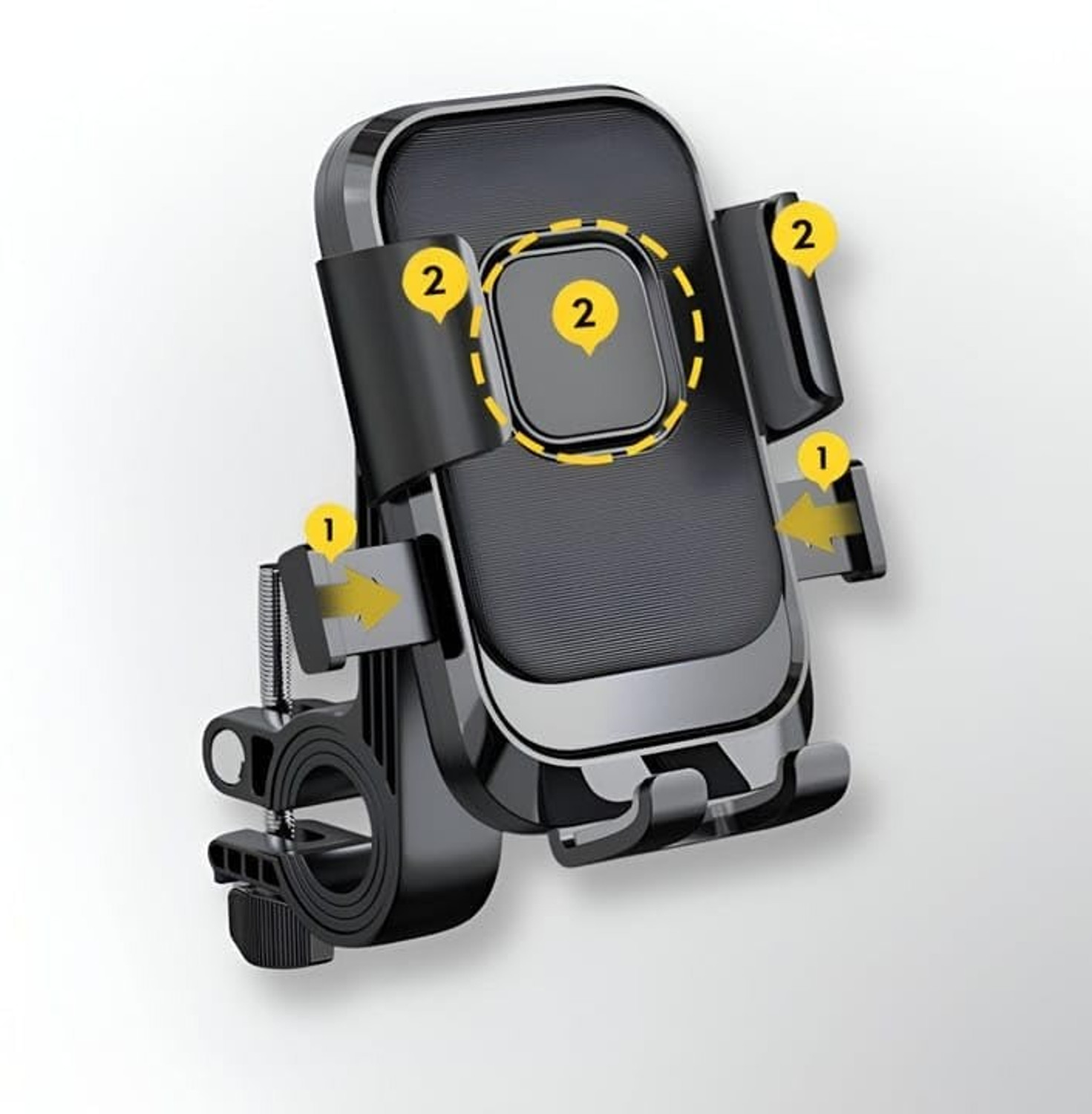 Image of NETZI XY088 2025 Upgraded Smartphone Bike Holder Anti-Shake Grip & 360 Rotation Bike Mobile Holder