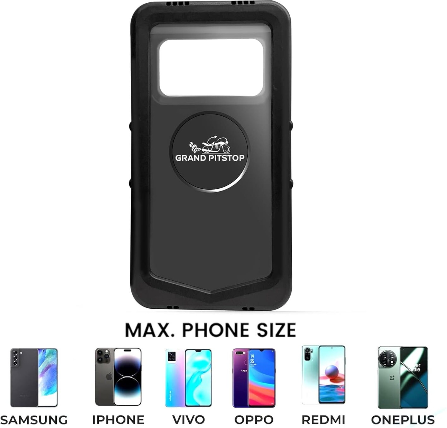 Image of GrandPitstop Waterproof Handlebar for Maps and GPS Navigation with 360 Rotation Phone Mount Bike Mobile Holder
