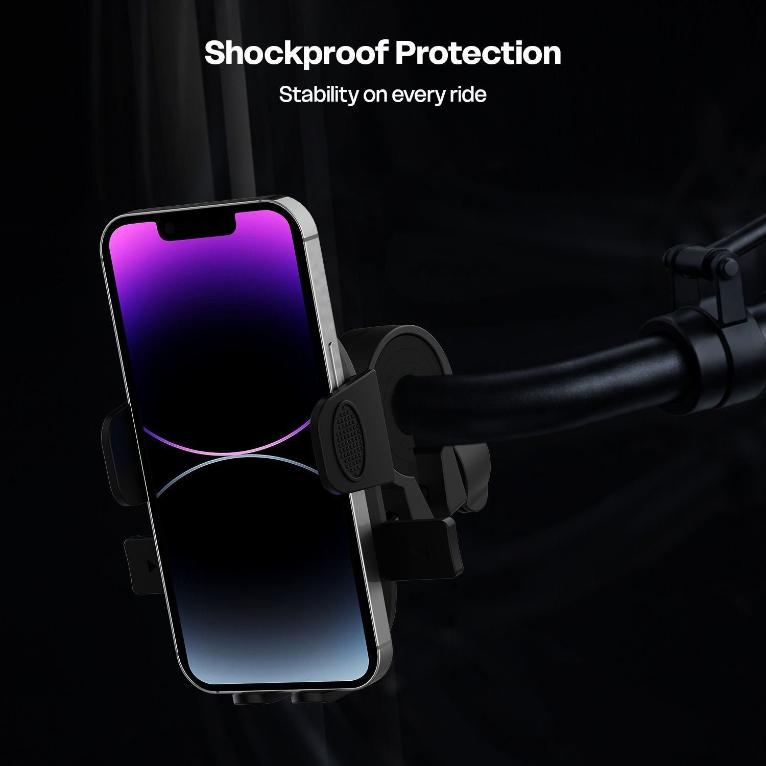 Image of AMKETTE iGrip Secure S Phone Mount with 360 Rotational 3-Layer Grip, Fits 3.5 inch-7 inch Bike Mobile Holder