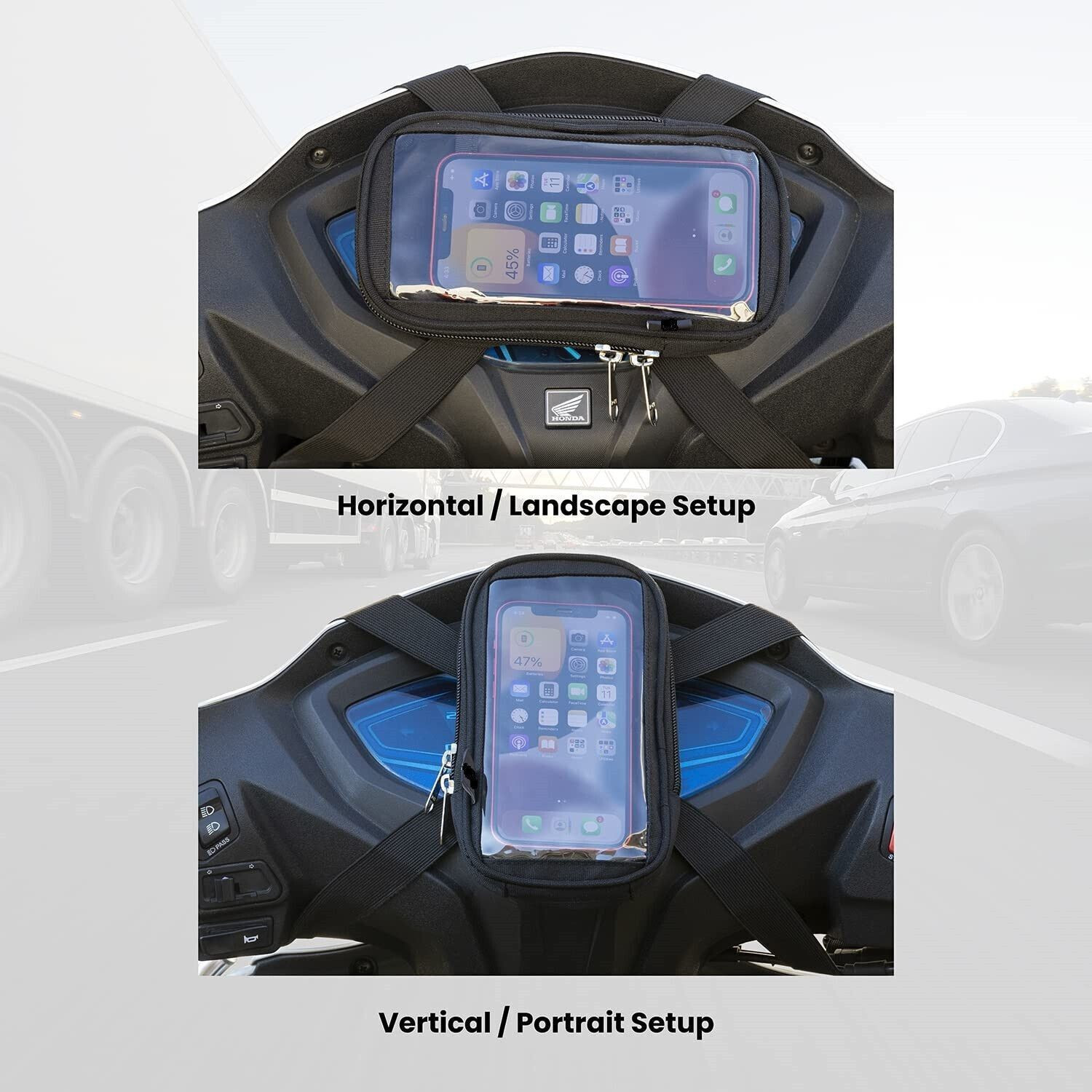 Image of Hamza Store Universal Water Resisant Mobile Holder / Pouch-Bag for All Scooter Scooty Bike Bike Mobile Holder