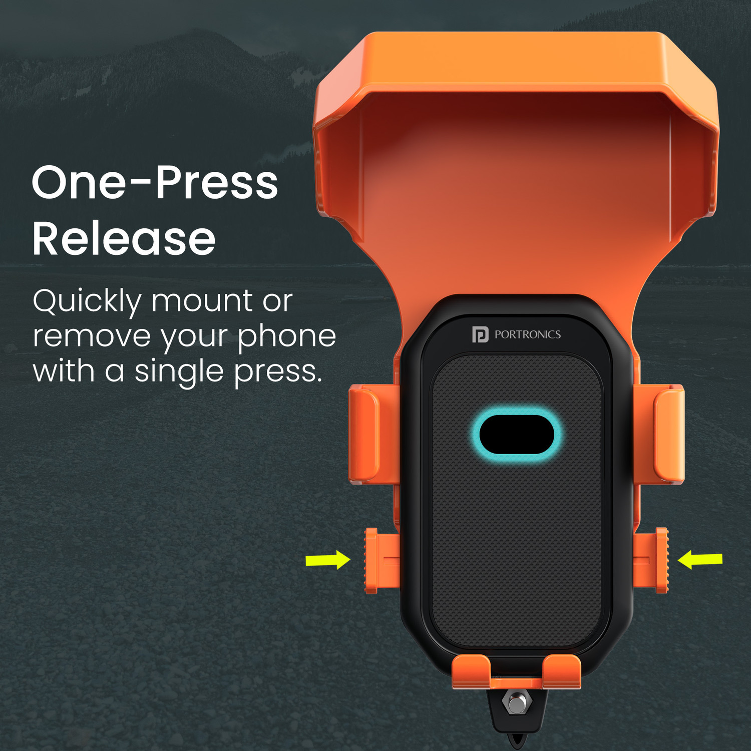 Image of Portronics Mobike 4 Plus All-Weather Bike Mobile Holder with Sunshade & 360 Rotation Bike Mobile Holder